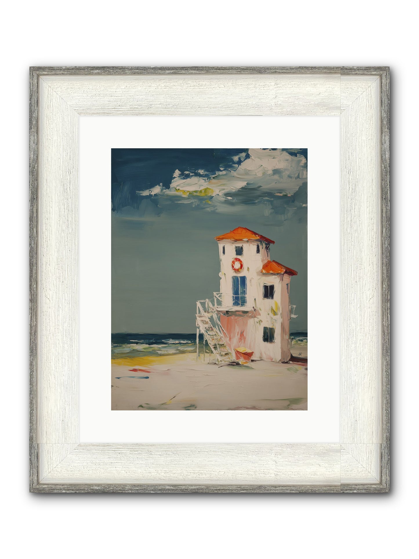 Shoreline Shelter Framed Print - Driftwood White 12x16