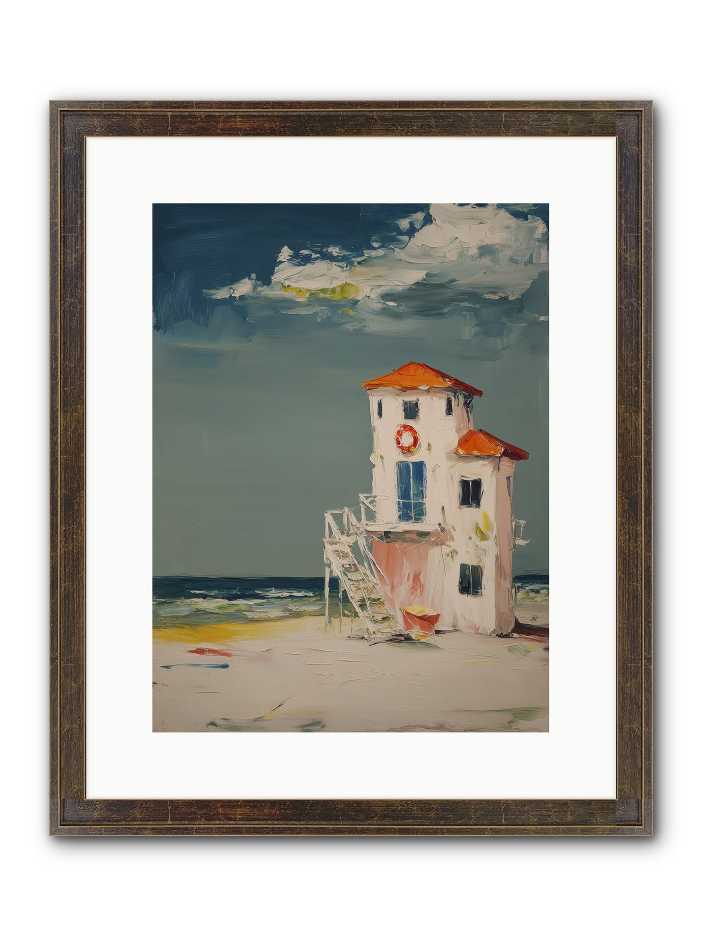 Shoreline Shelter Framed Print - Slimwoods Black/Gold 12x16