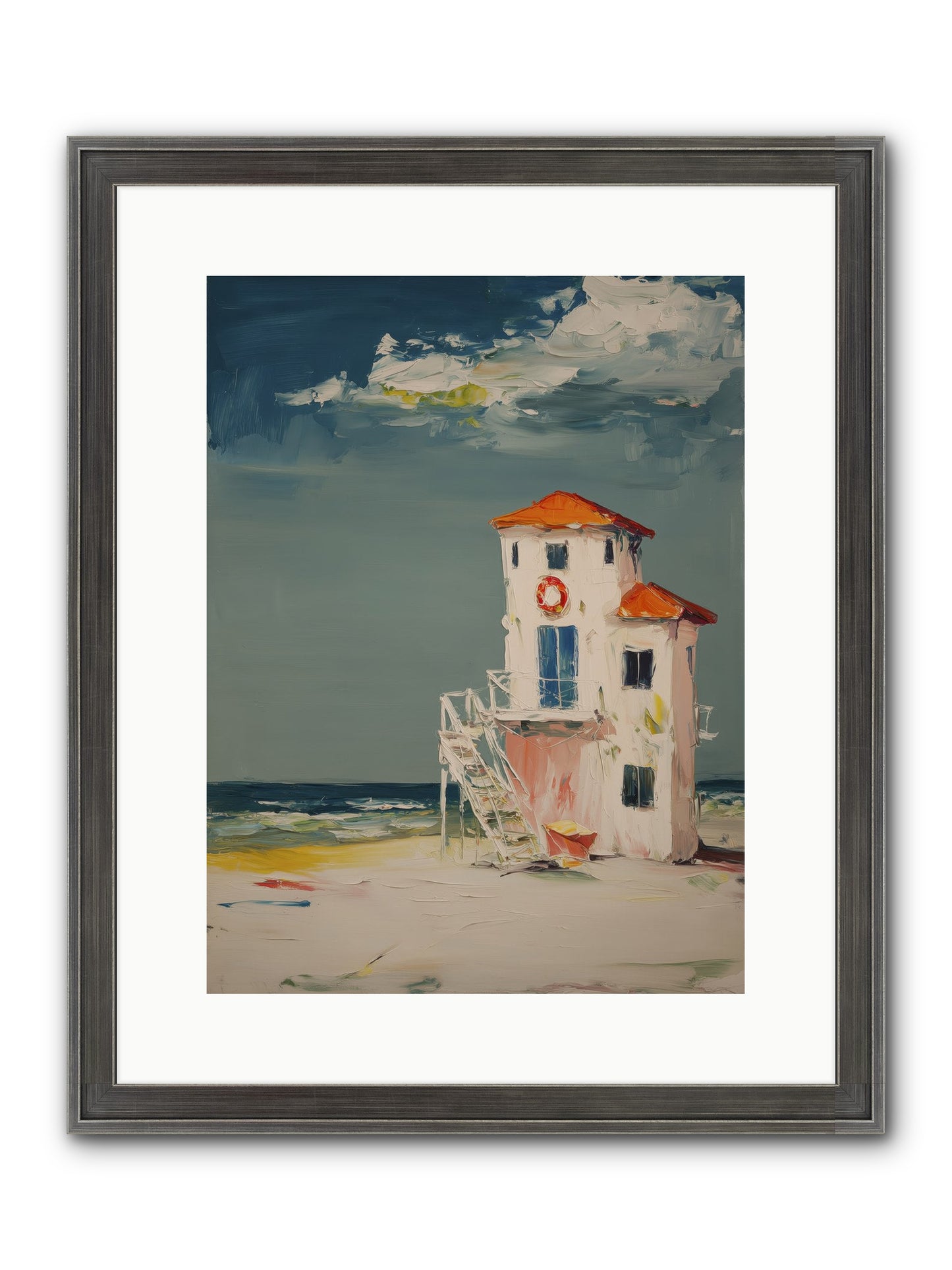 Shoreline Shelter Framed Print - Slimwoods Black/Silver 12x16