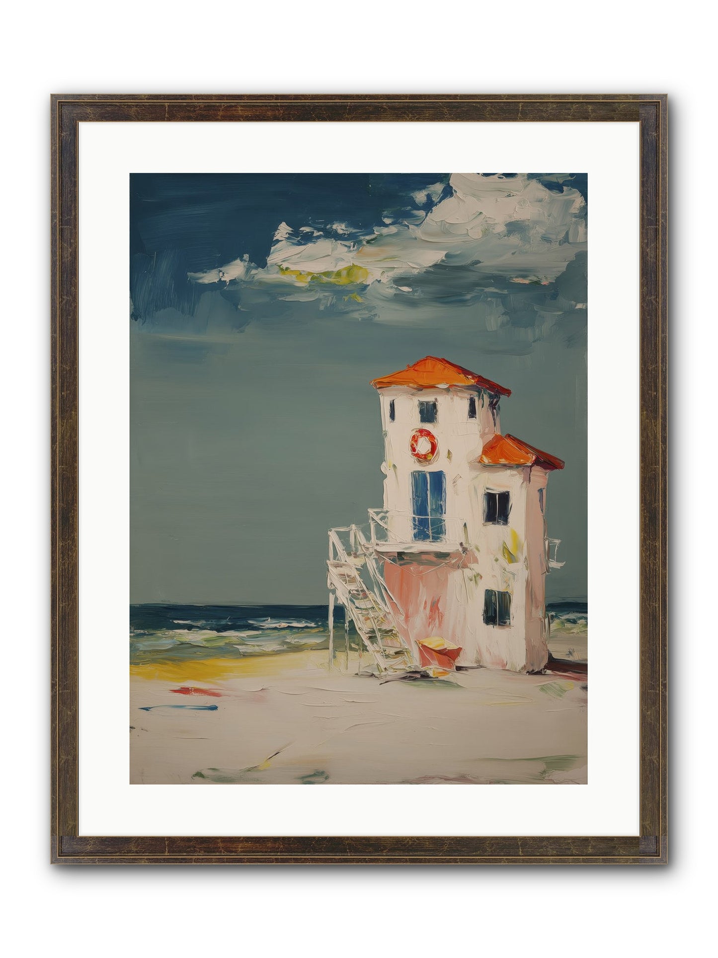 Shoreline Shelter Framed Print - Slimwoods Black/Gold 18x24