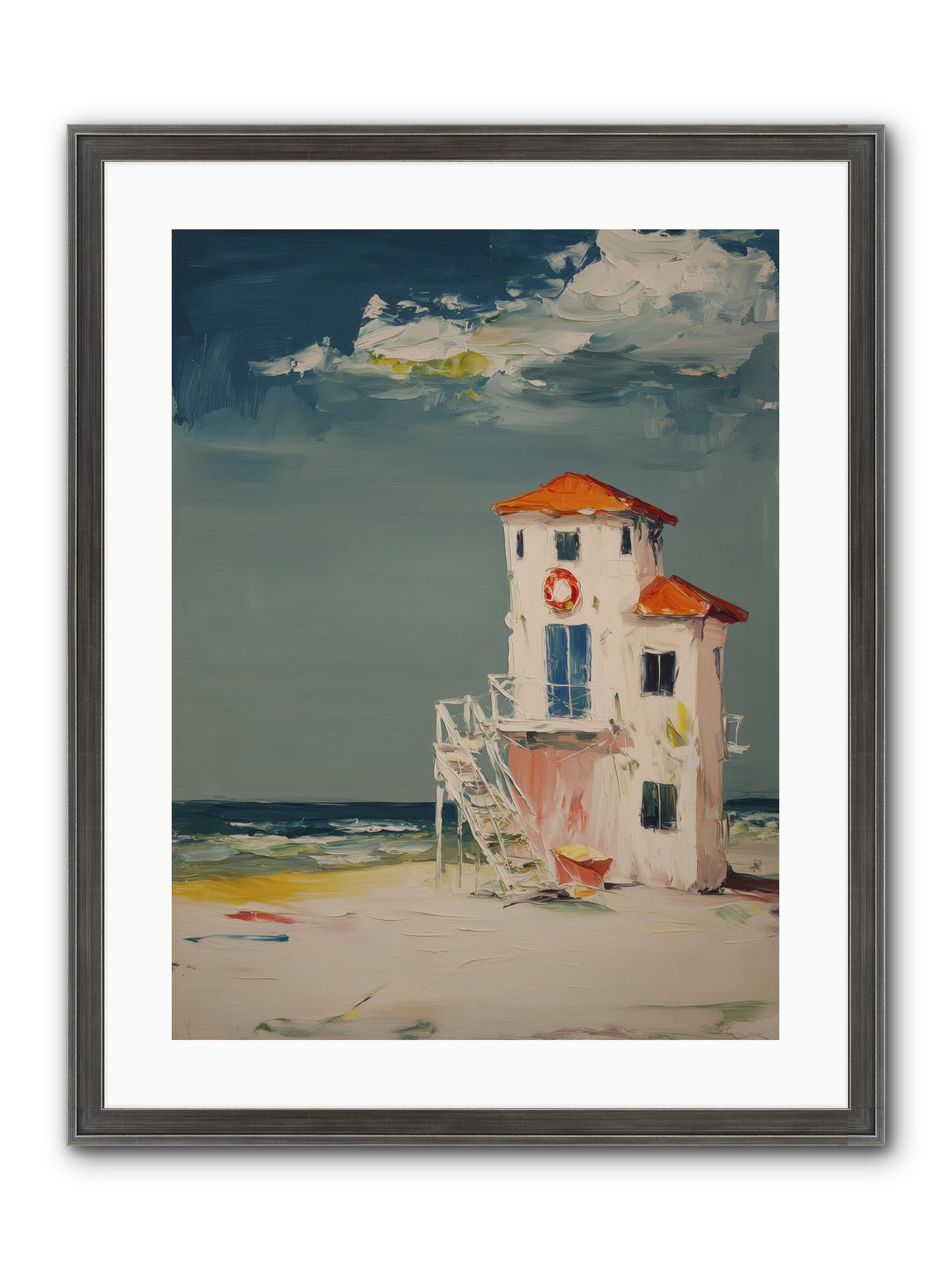 Shoreline Shelter Framed Print - Slimwoods Black/Silver 18x24