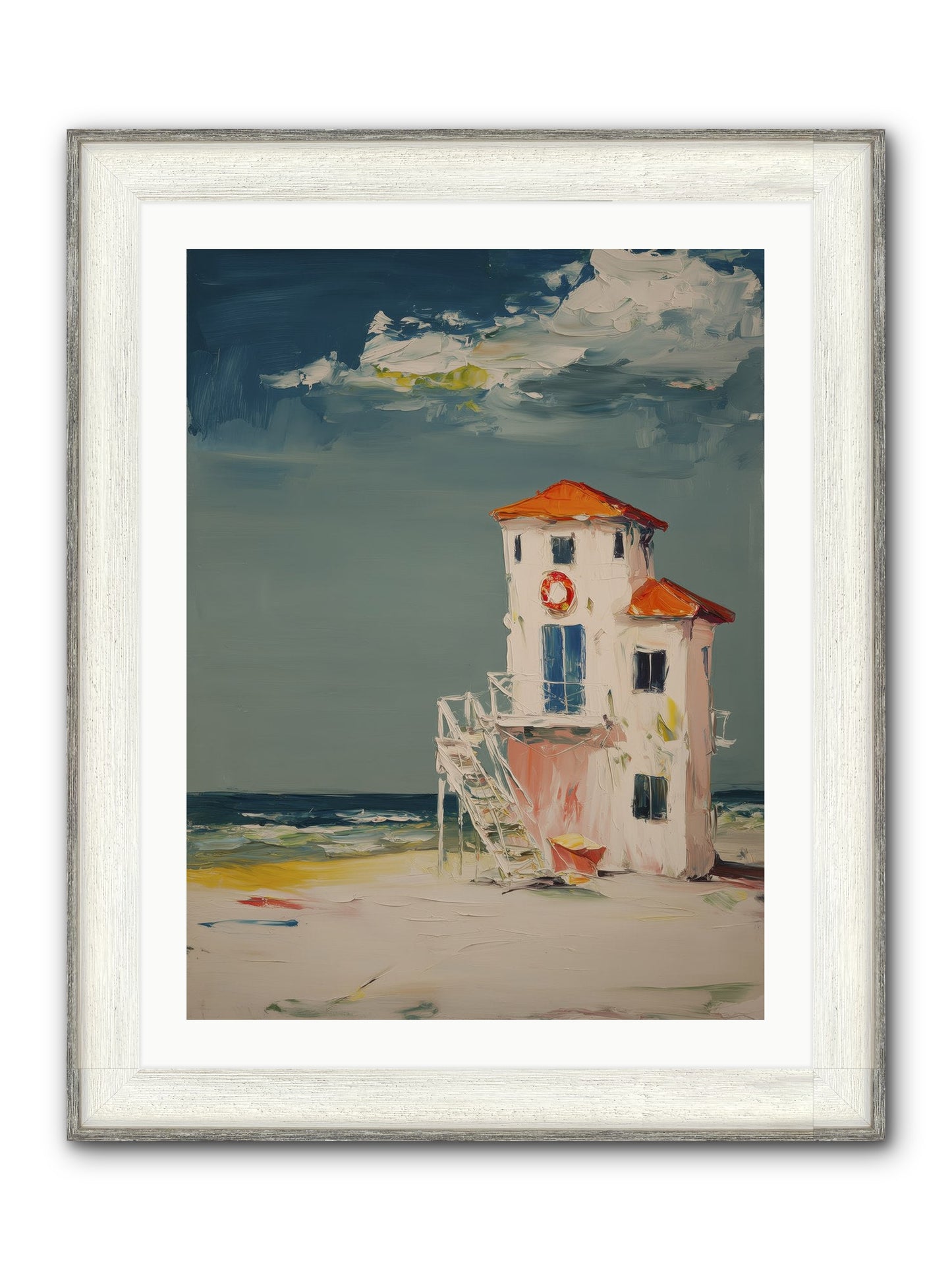Shoreline Shelter Framed Print - Driftwood White 24x32