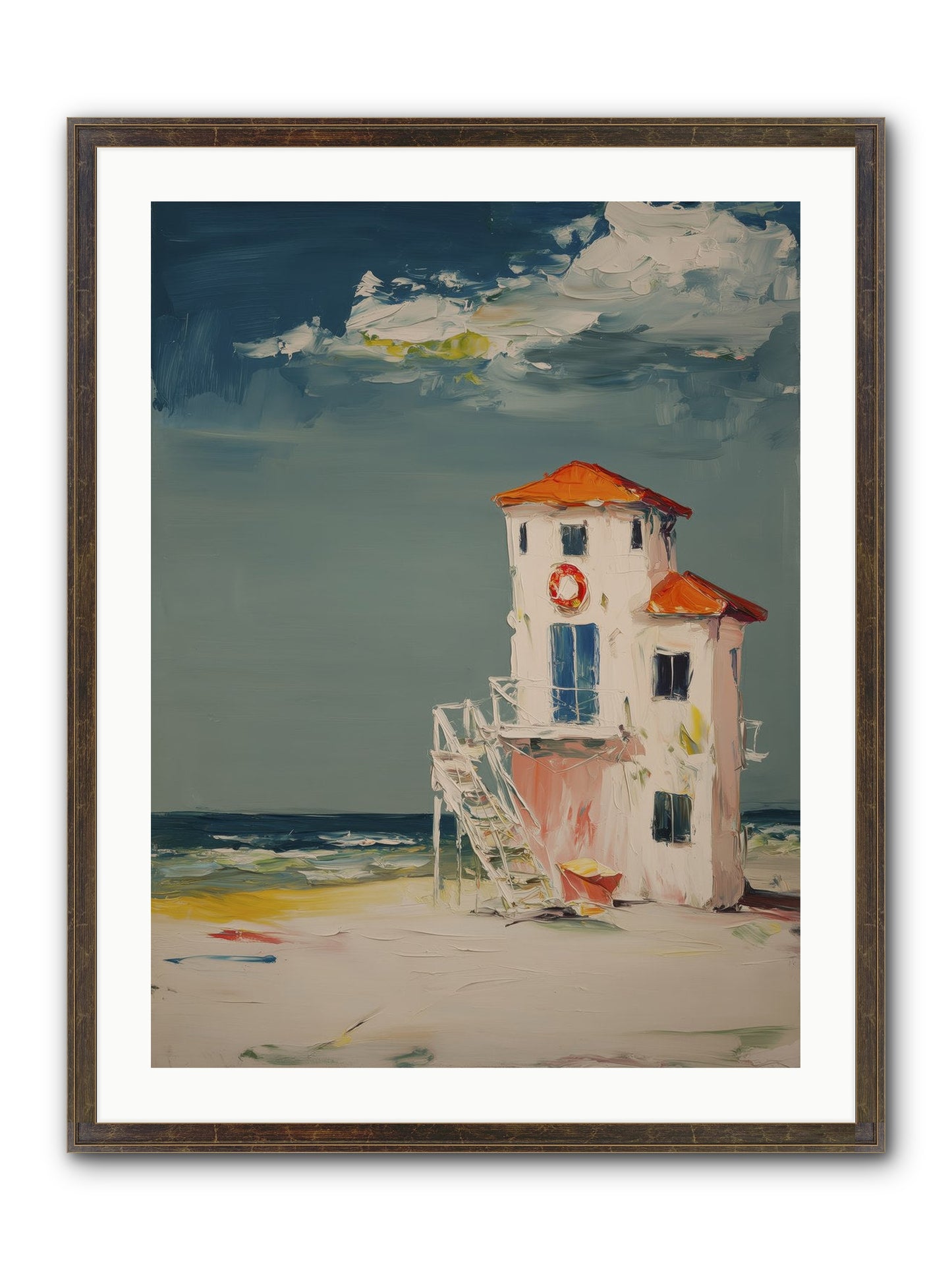 Shoreline Shelter Framed Print - Slimwoods Black/Gold 24x32