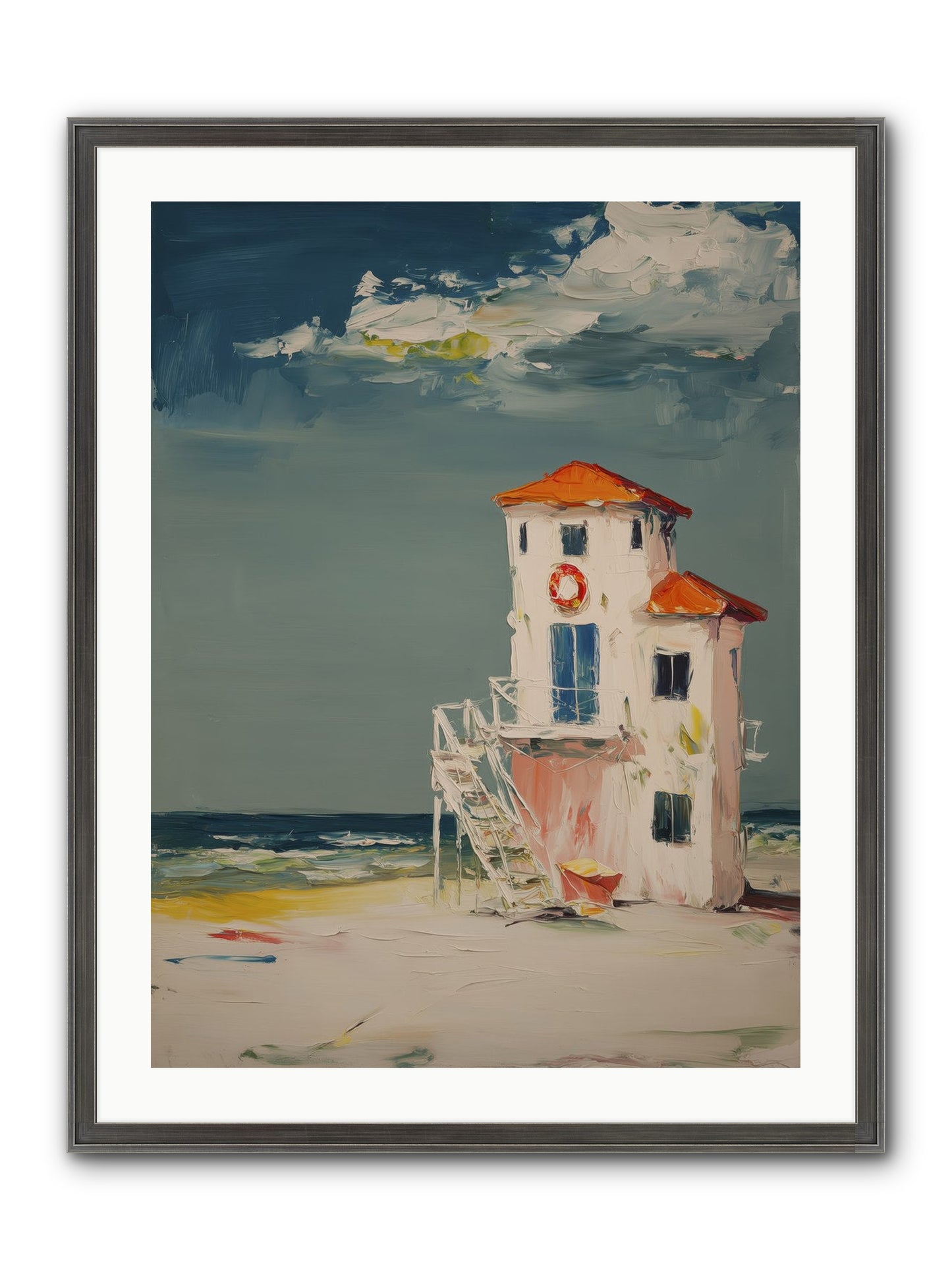 Shoreline Shelter Framed Print - Slimwoods Black/Silver 24x32