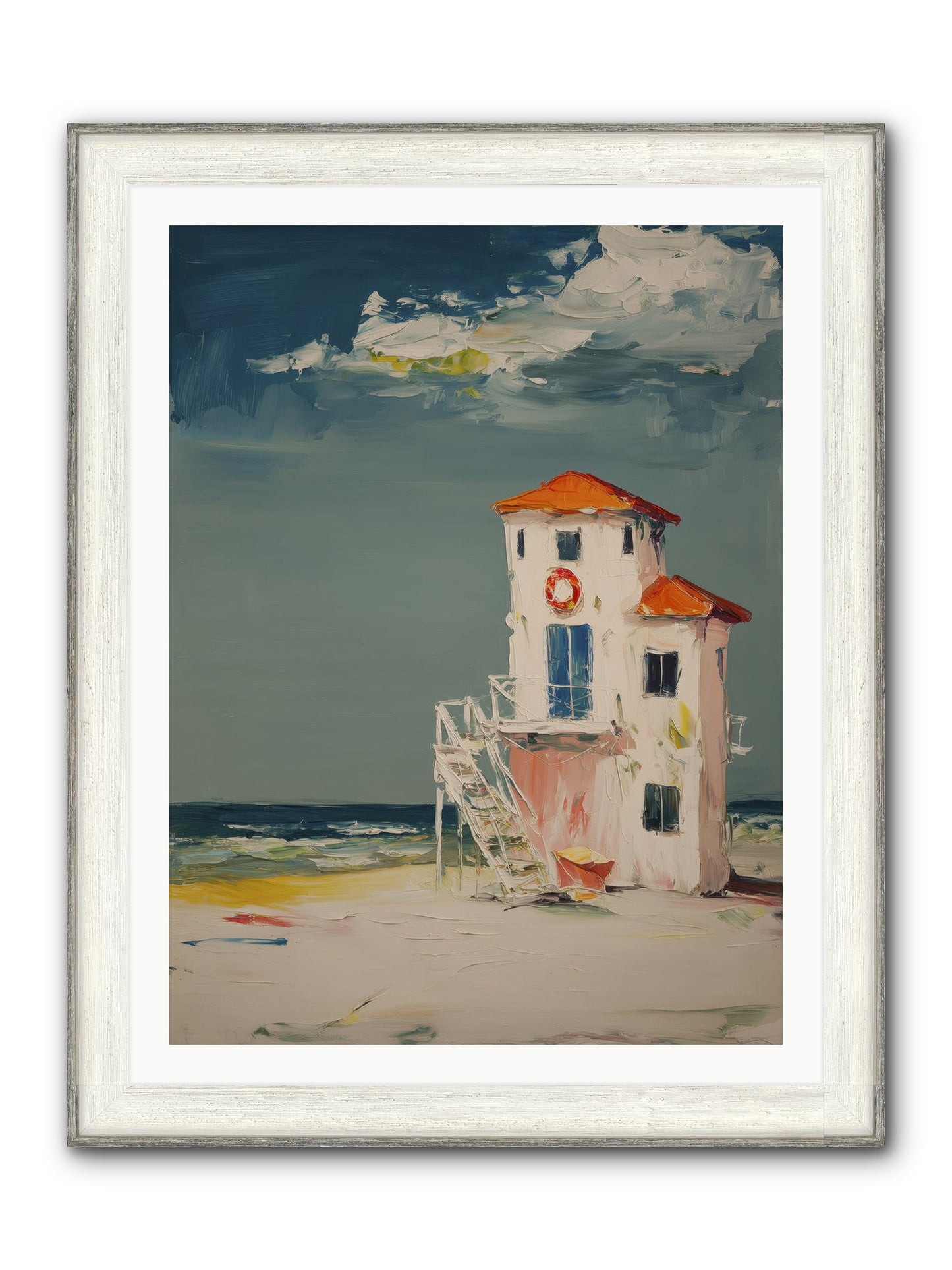 Shoreline Shelter Framed Print - Driftwood White 30x40