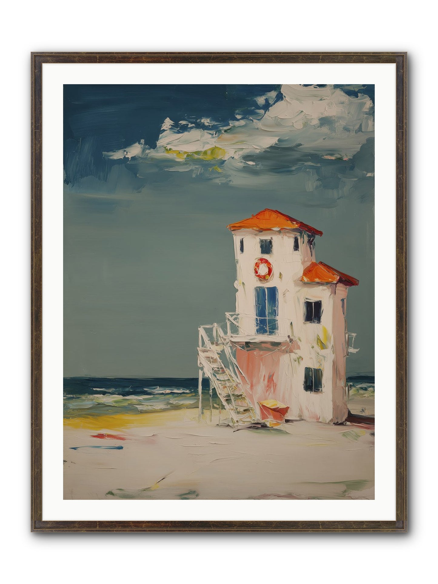Shoreline Shelter Framed Print - Slimwoods Black/Gold 30x40