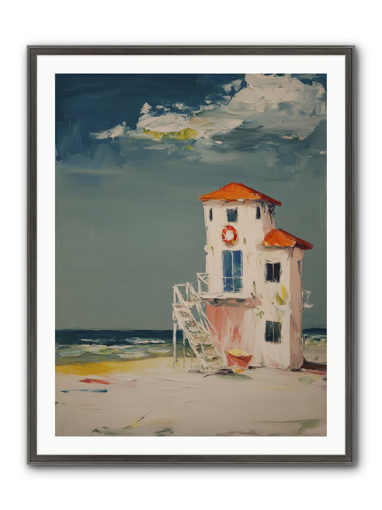 Shoreline Shelter Framed Print - Slimwoods Black/Silver 30x40