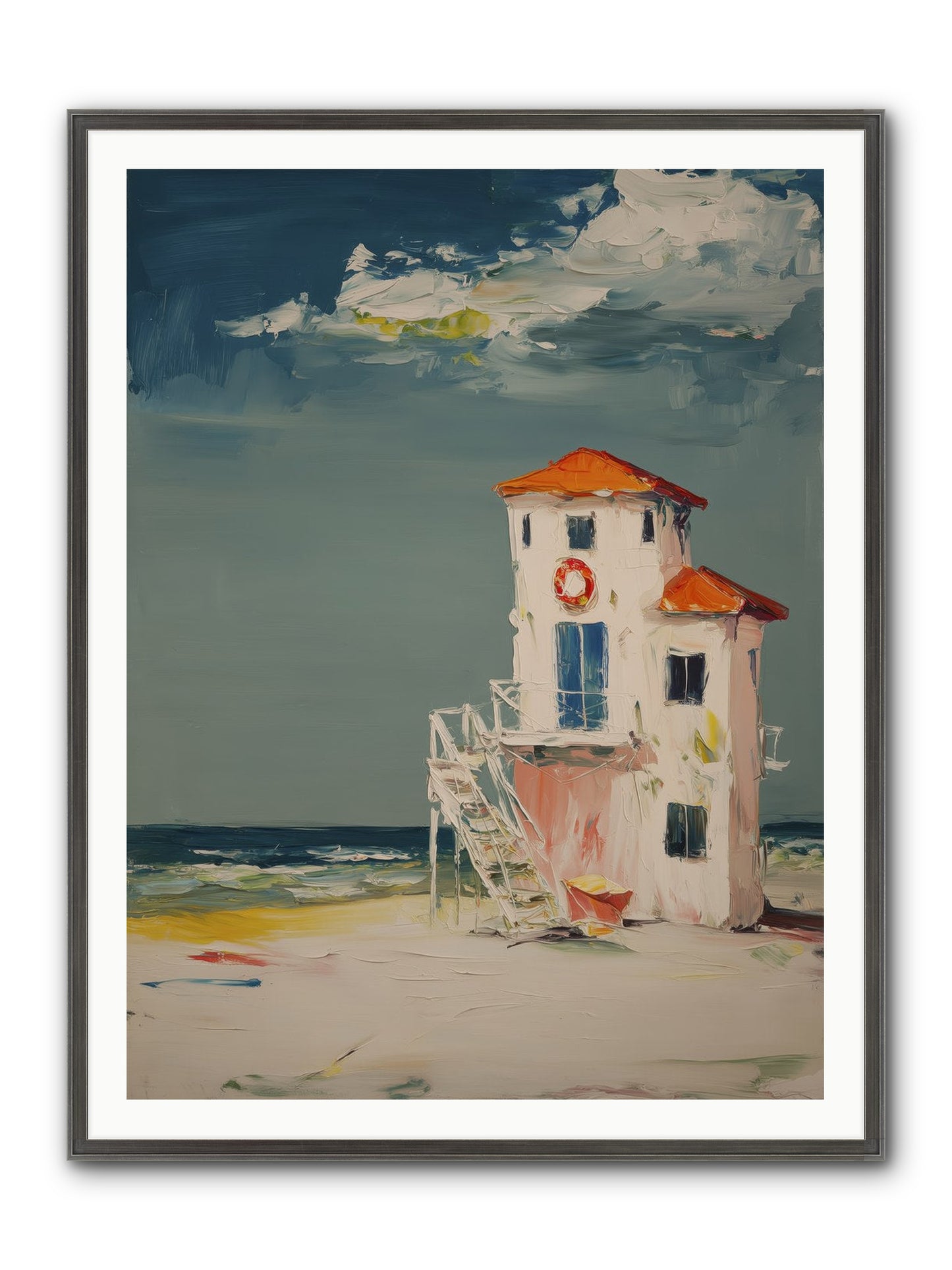 Shoreline Shelter Framed Print - Slimwoods Black/Silver 36x48