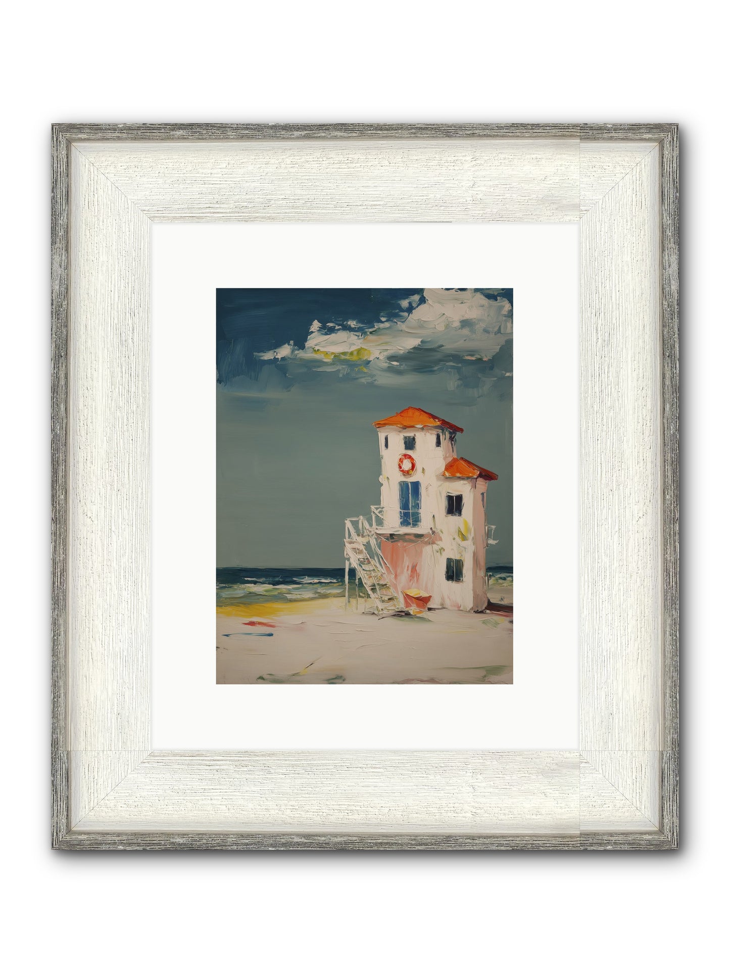 Shoreline Shelter Framed Print - Driftwood White 9x12