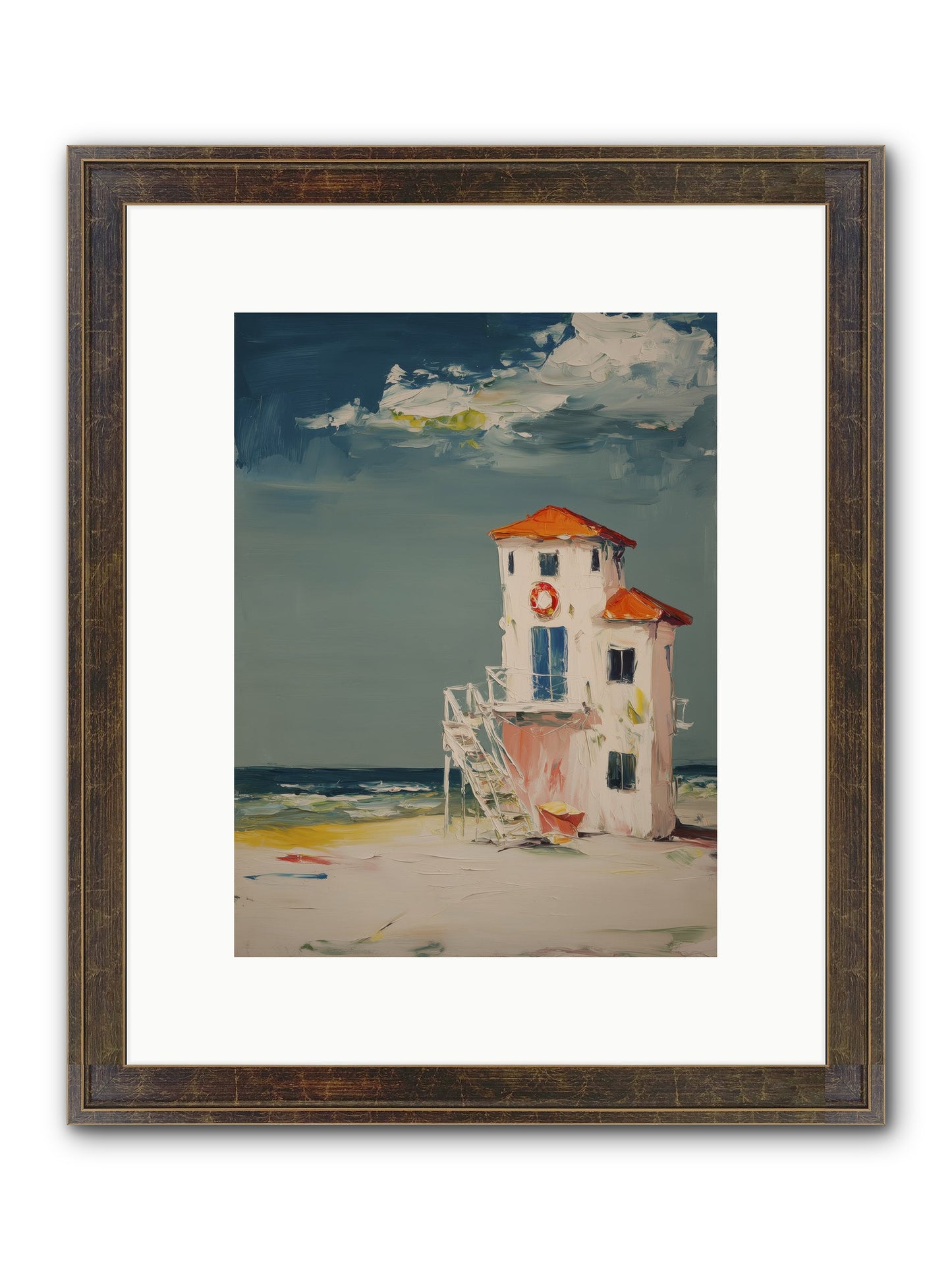 Shoreline Shelter Framed Print - Slimwoods Black/Gold 9x12