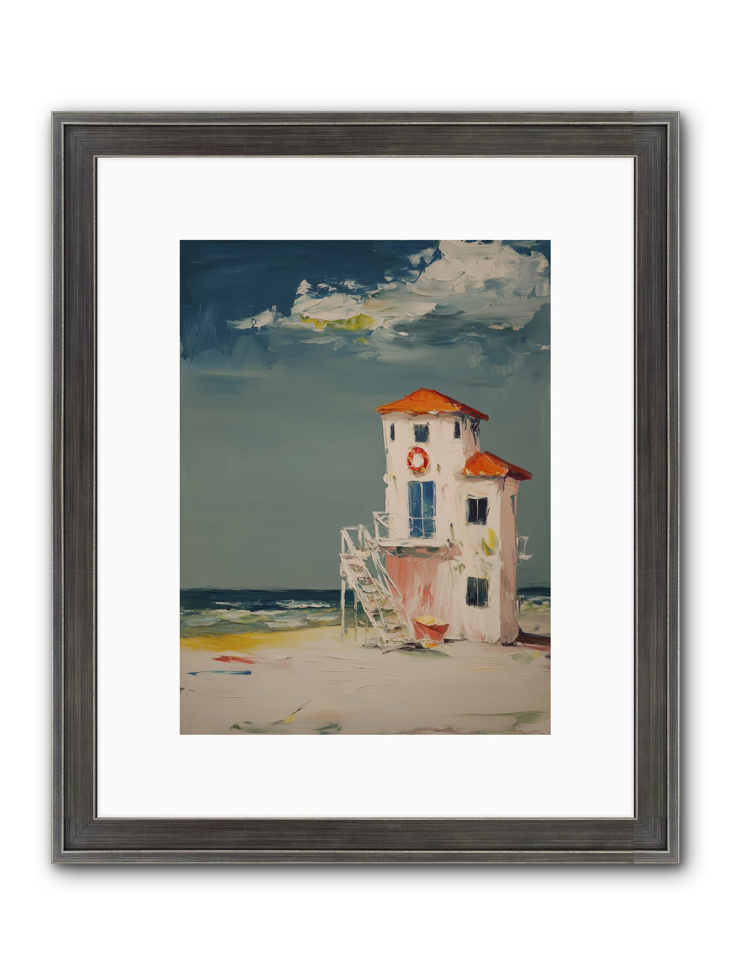 Shoreline Shelter Framed Print - Slimwoods Black/Silver 9x12