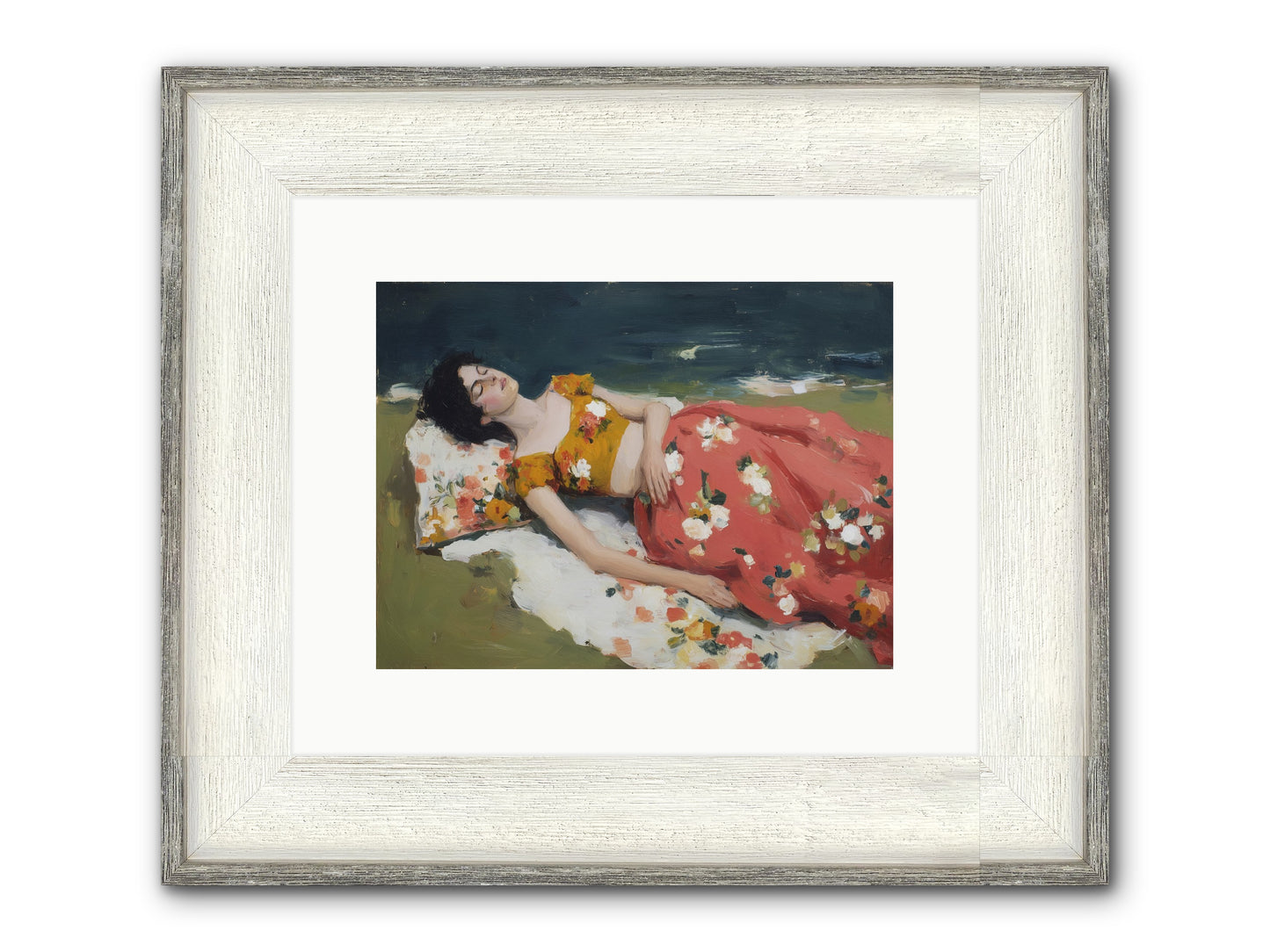 Shoreline Siesta Framed Print - Driftwood White 12x9