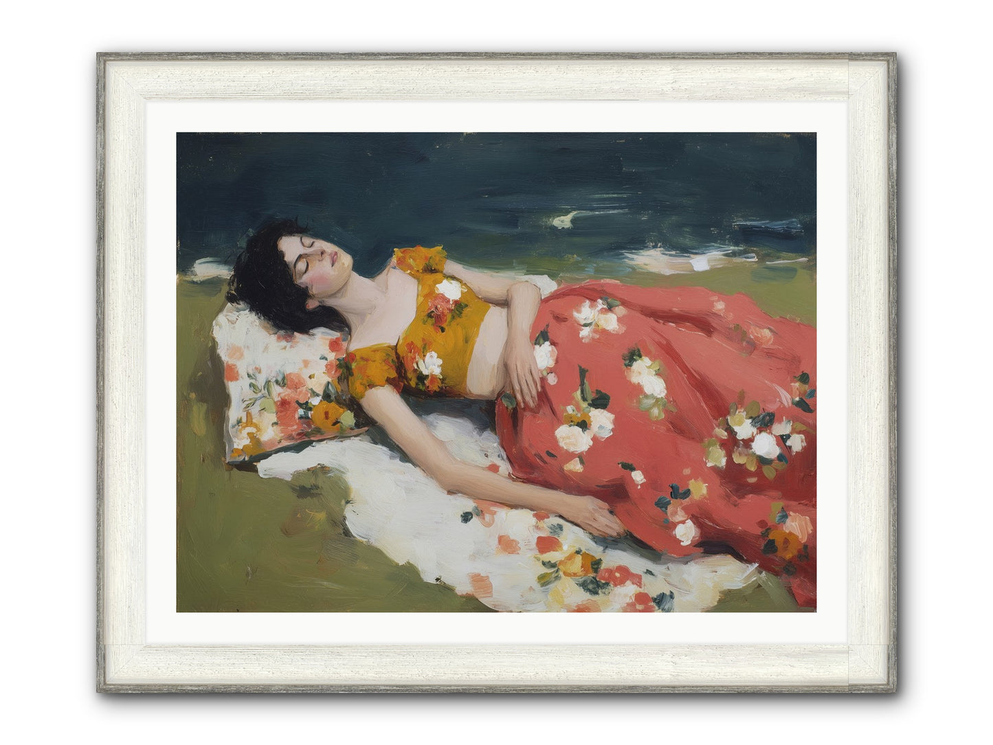 Shoreline Siesta Framed Print - Driftwood White 40x30