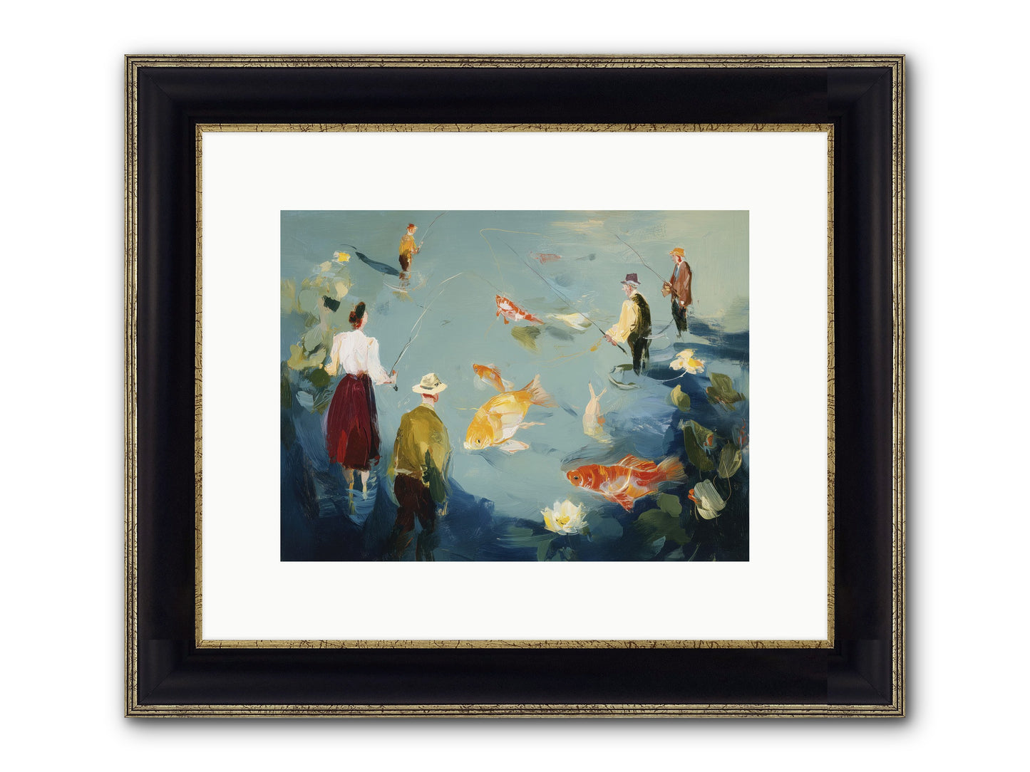 Shoreline Soliloquy Framed Print - Black & Gold 12x9