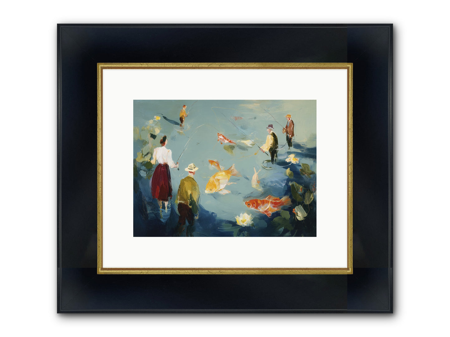 Shoreline Soliloquy Framed Print - Wide Black w/Gold 12x9