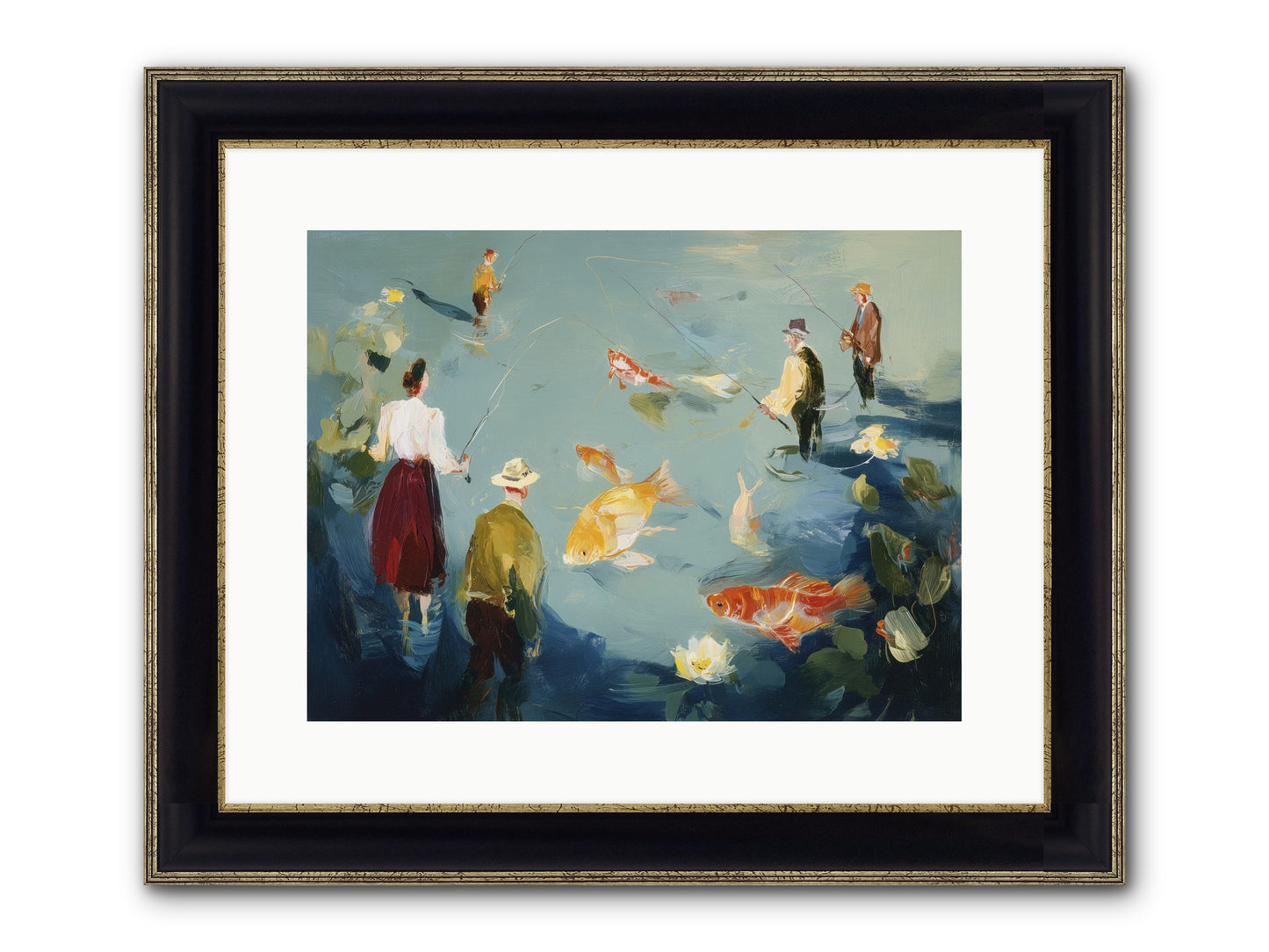 Shoreline Soliloquy Framed Print - Black & Gold 16x12