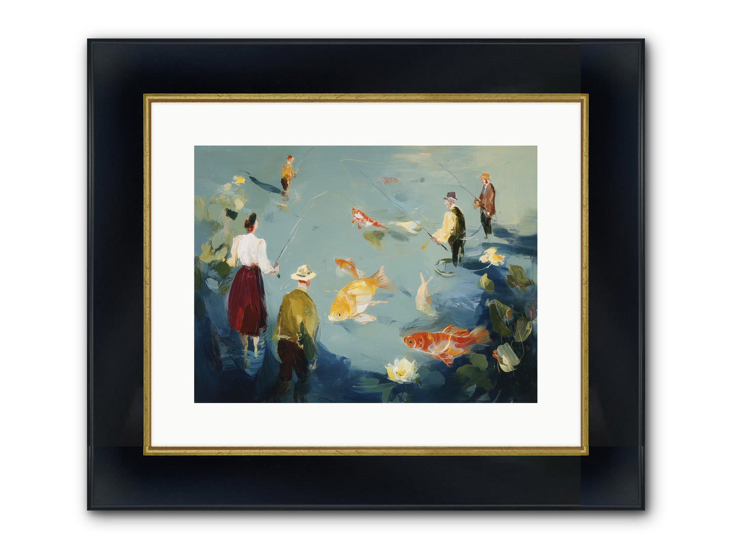 Shoreline Soliloquy Framed Print - Wide Black w/Gold 16x12
