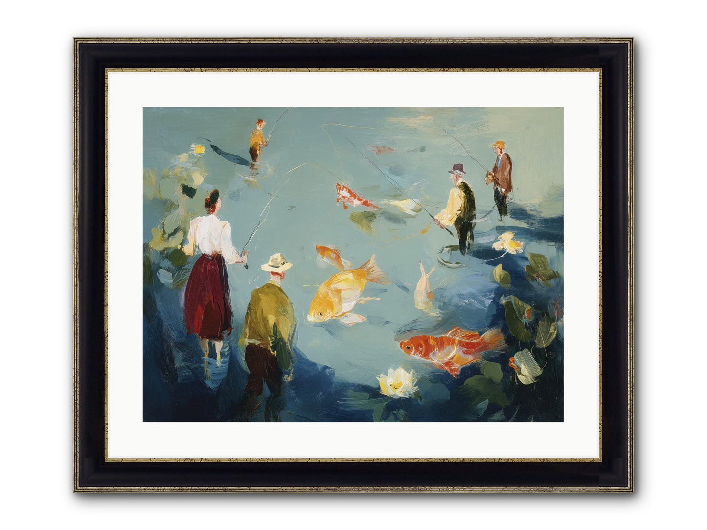 Shoreline Soliloquy Framed Print - Black & Gold 24x18