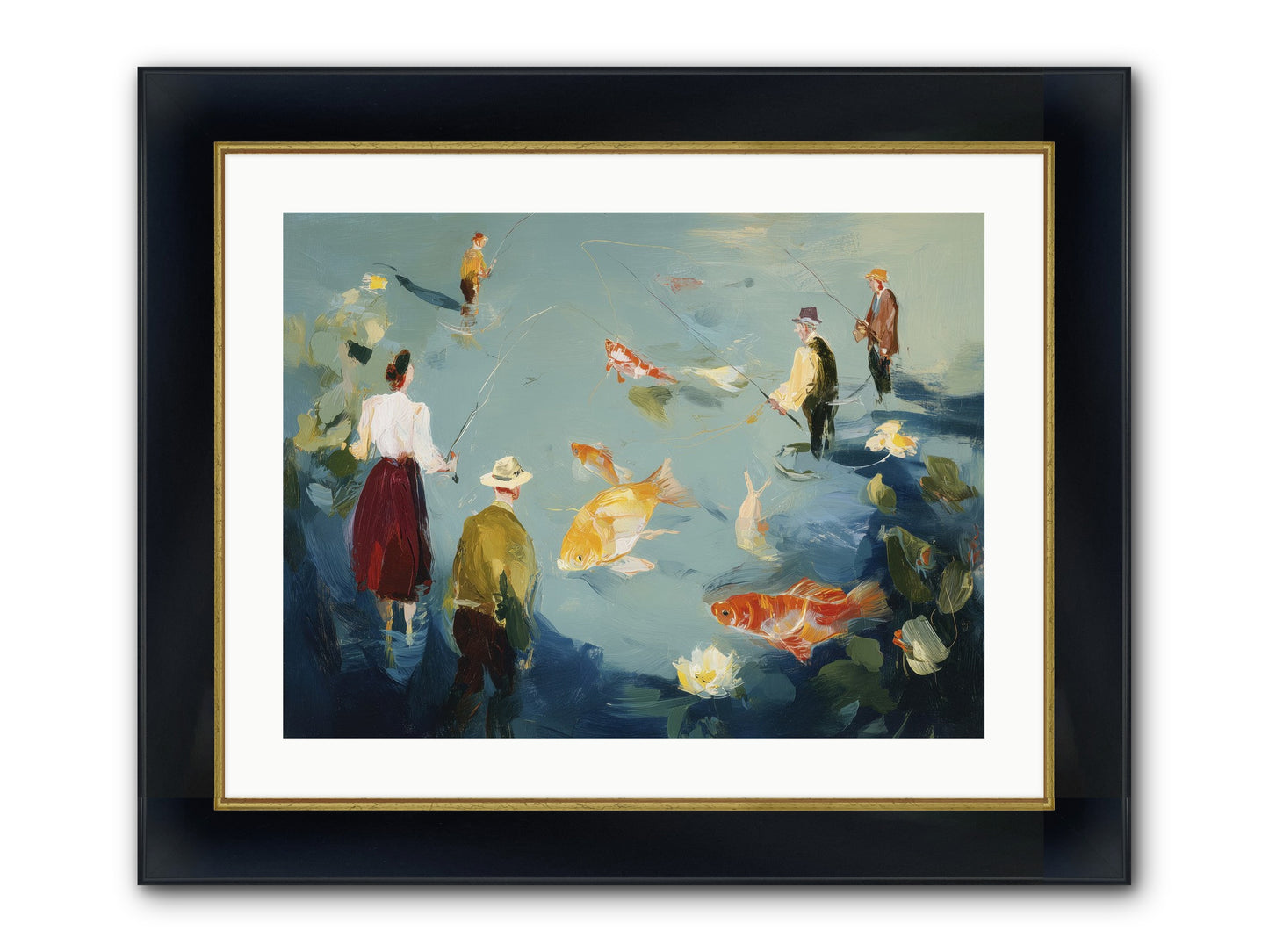 Shoreline Soliloquy Framed Print - Wide Black w/Gold 24x18
