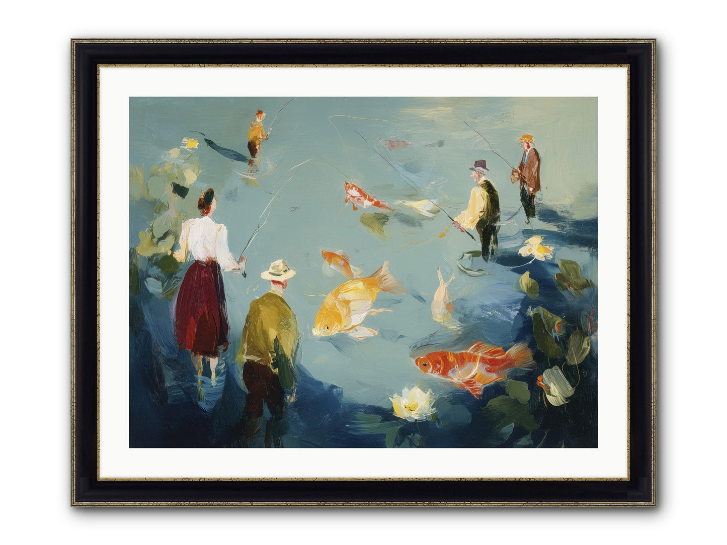 Shoreline Soliloquy Framed Print - Black & Gold 32x24