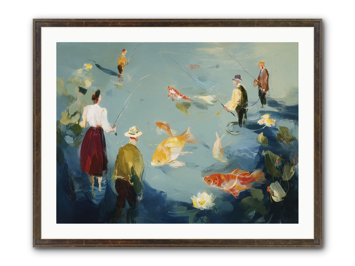 Shoreline Soliloquy Framed Print - Slimwoods Black/Gold 32x24