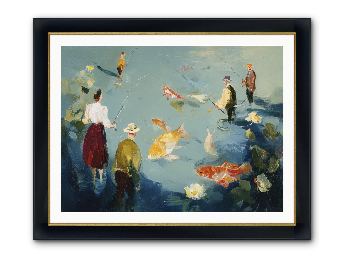 Shoreline Soliloquy Framed Print - Wide Black w/Gold 40x30