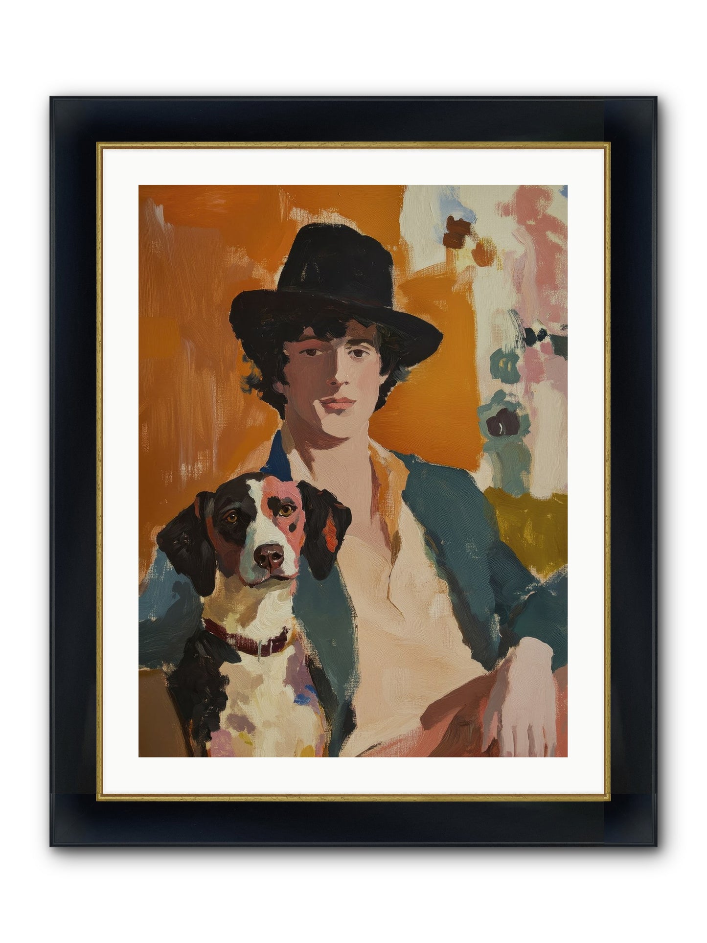 Side By Side Always Framed Print - Wide Black w/Gold 24x32