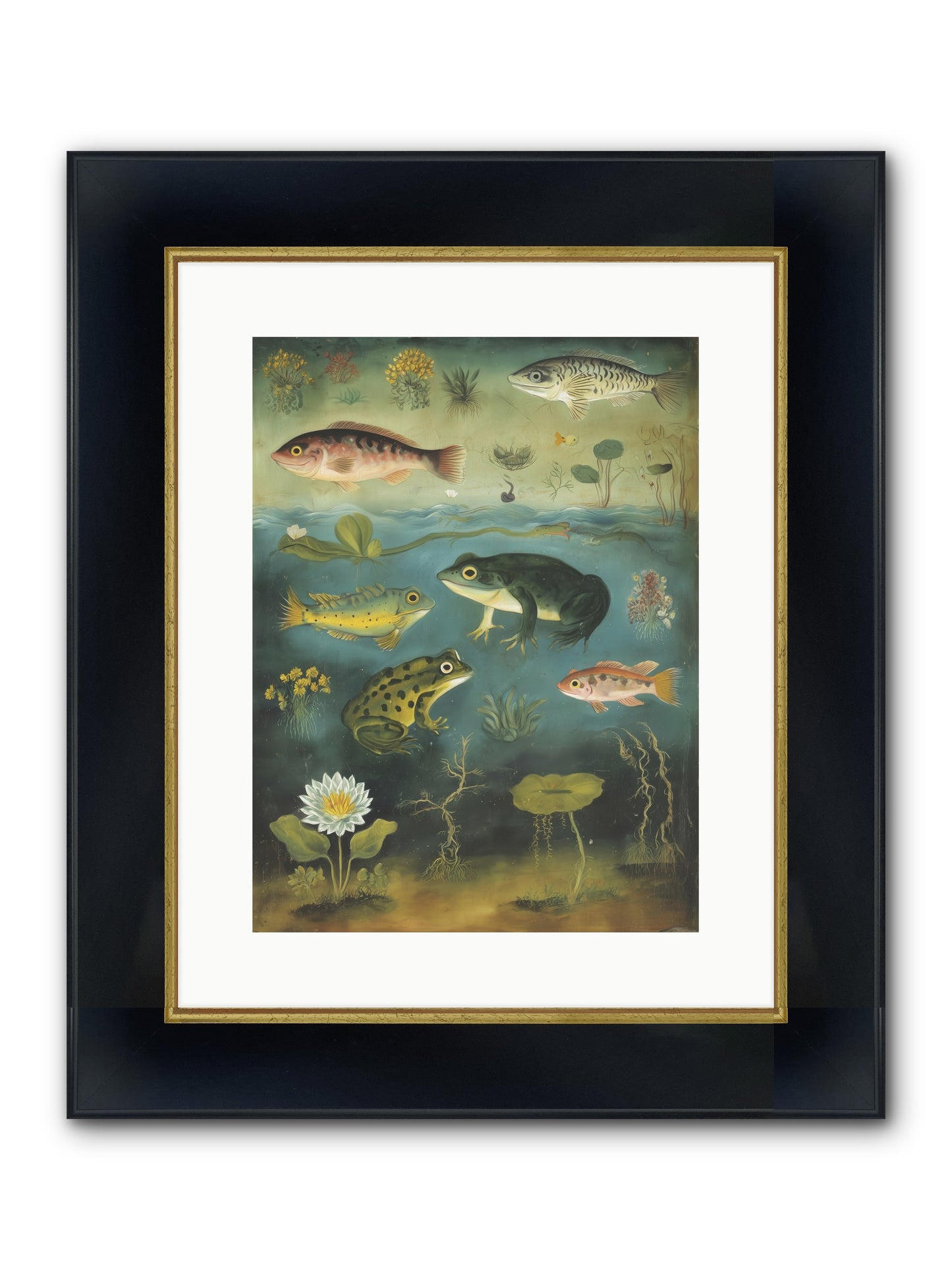 Silent Choreography Framed Print - Wide Black w/Gold 12x16