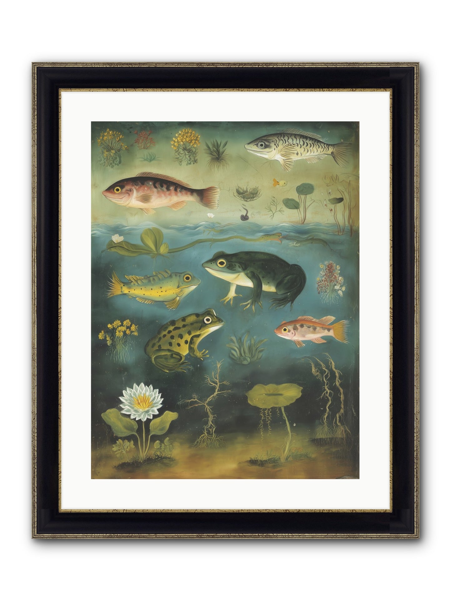 Silent Choreography Framed Print - Black & Gold 18x24
