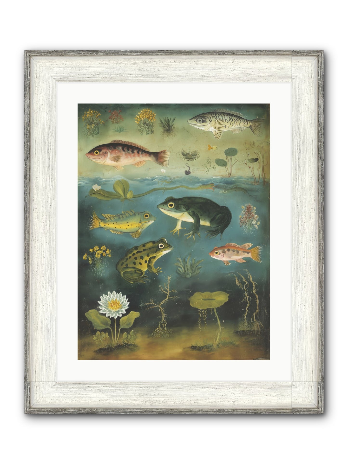 Silent Choreography Framed Print - Driftwood White 18x24