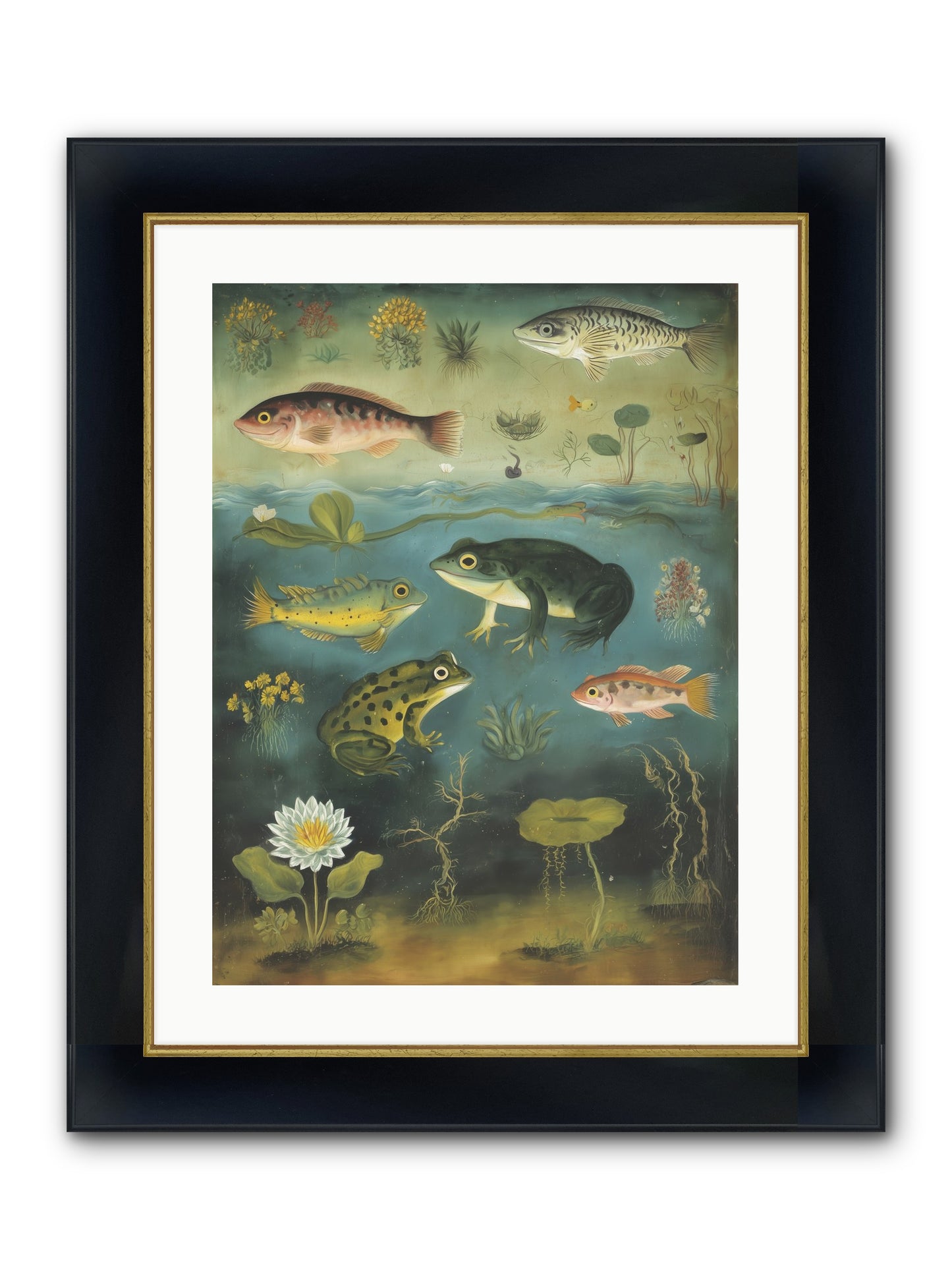 Silent Choreography Framed Print - Wide Black w/Gold 18x24