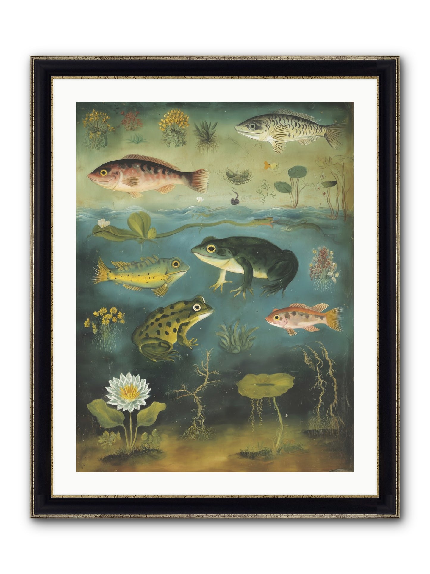 Silent Choreography Framed Print - Black & Gold 24x32