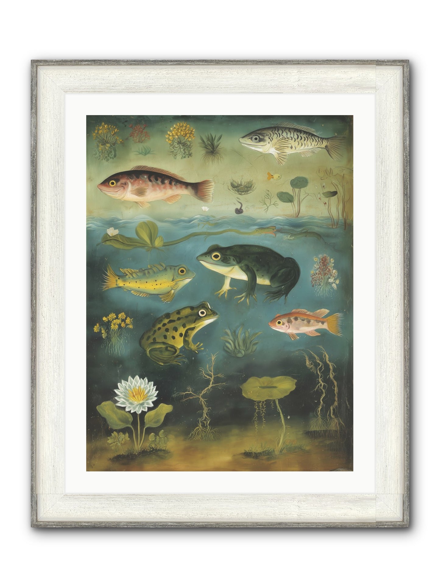 Silent Choreography Framed Print - Driftwood White 24x32