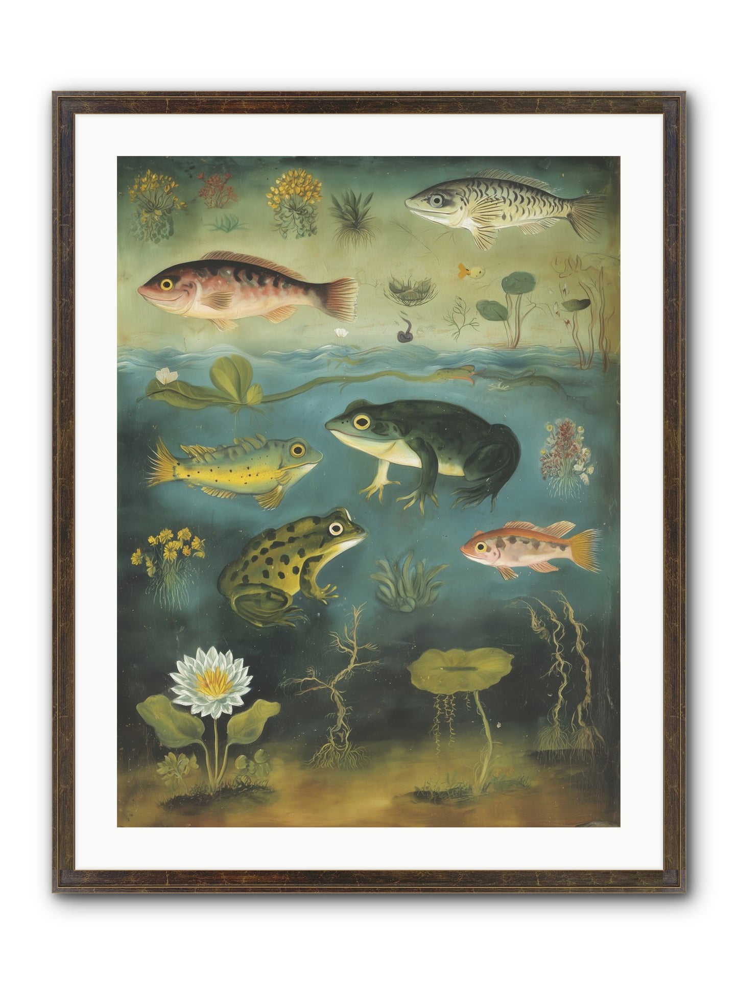 Silent Choreography Framed Print - Slimwoods Black/Gold 24x32