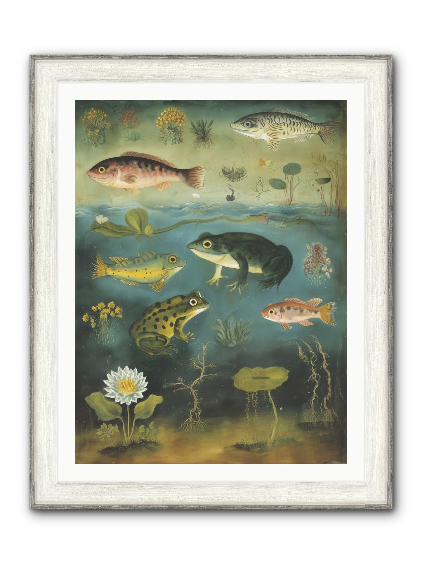 Silent Choreography Framed Print - Driftwood White 30x40