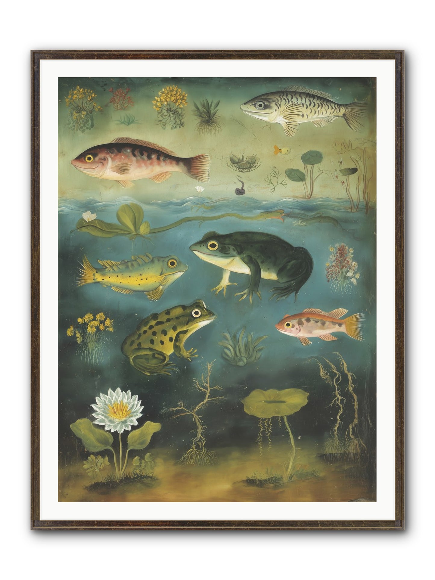 Silent Choreography Framed Print - Slimwoods Black/Gold 36x48
