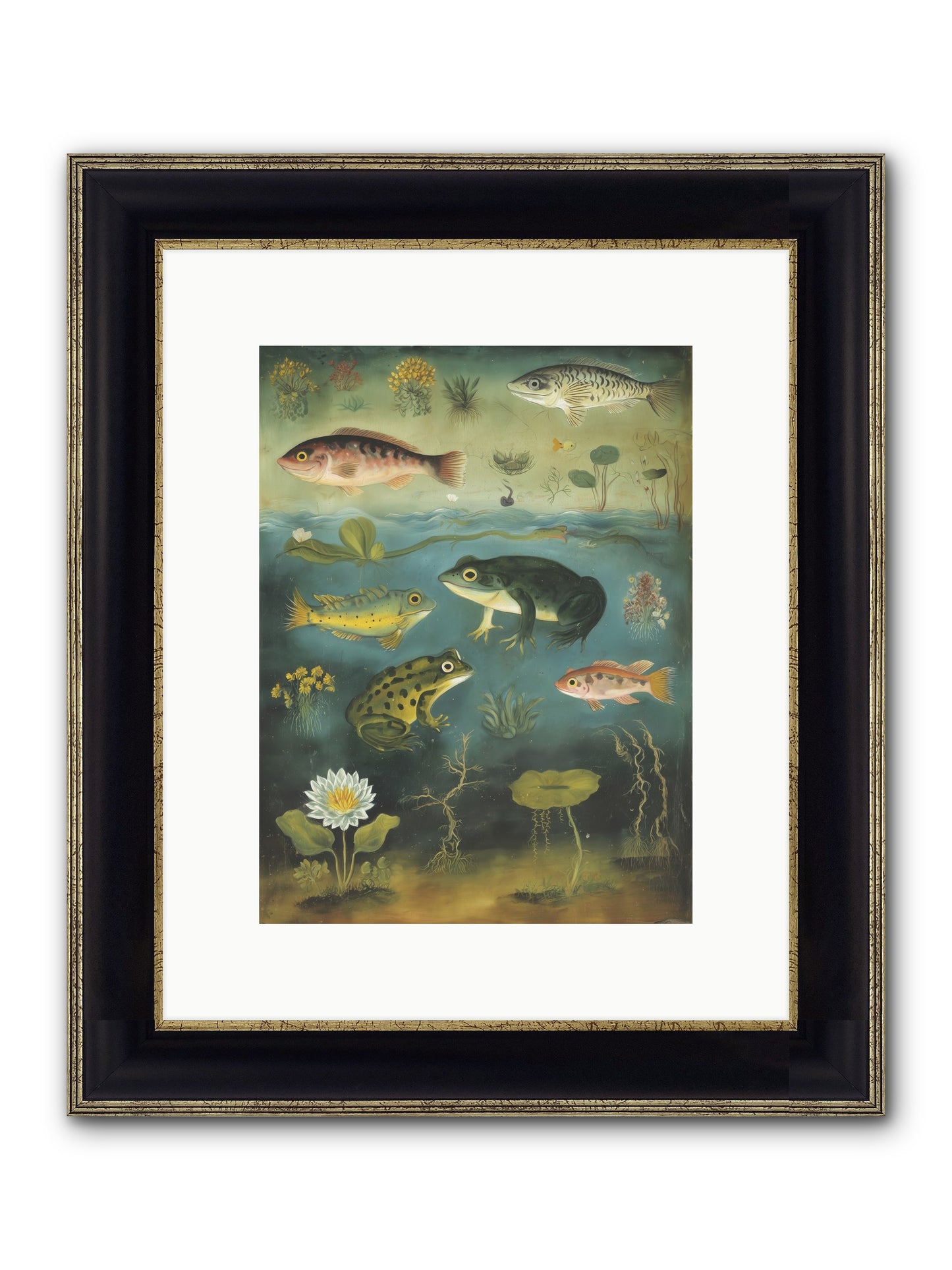 Silent Choreography Framed Print - Black & Gold 9x12