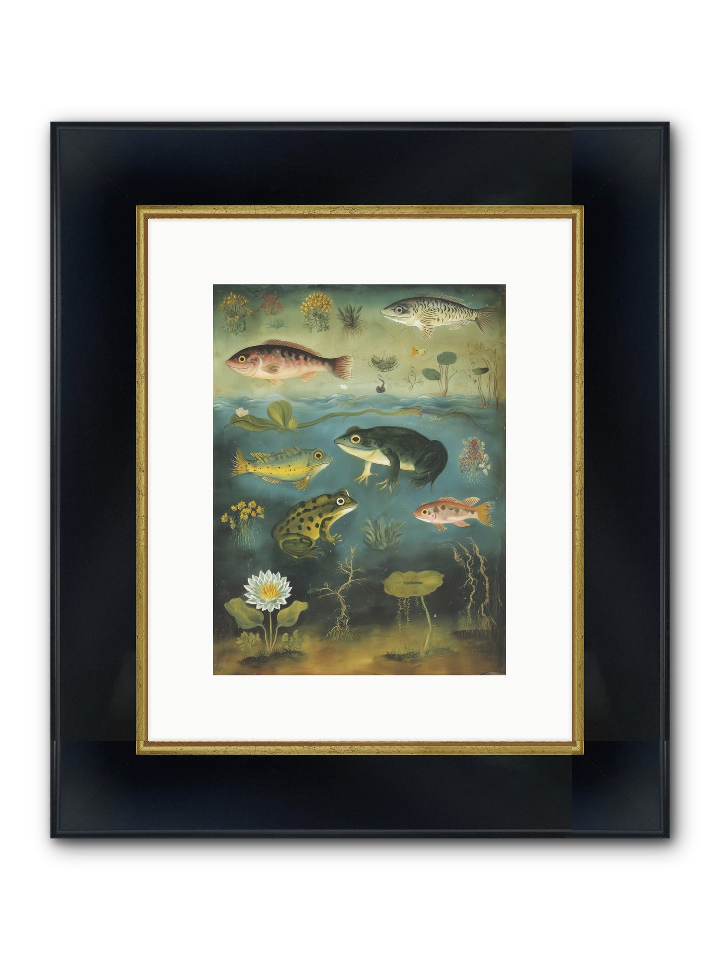 Silent Choreography Framed Print - Wide Black w/Gold 9x12