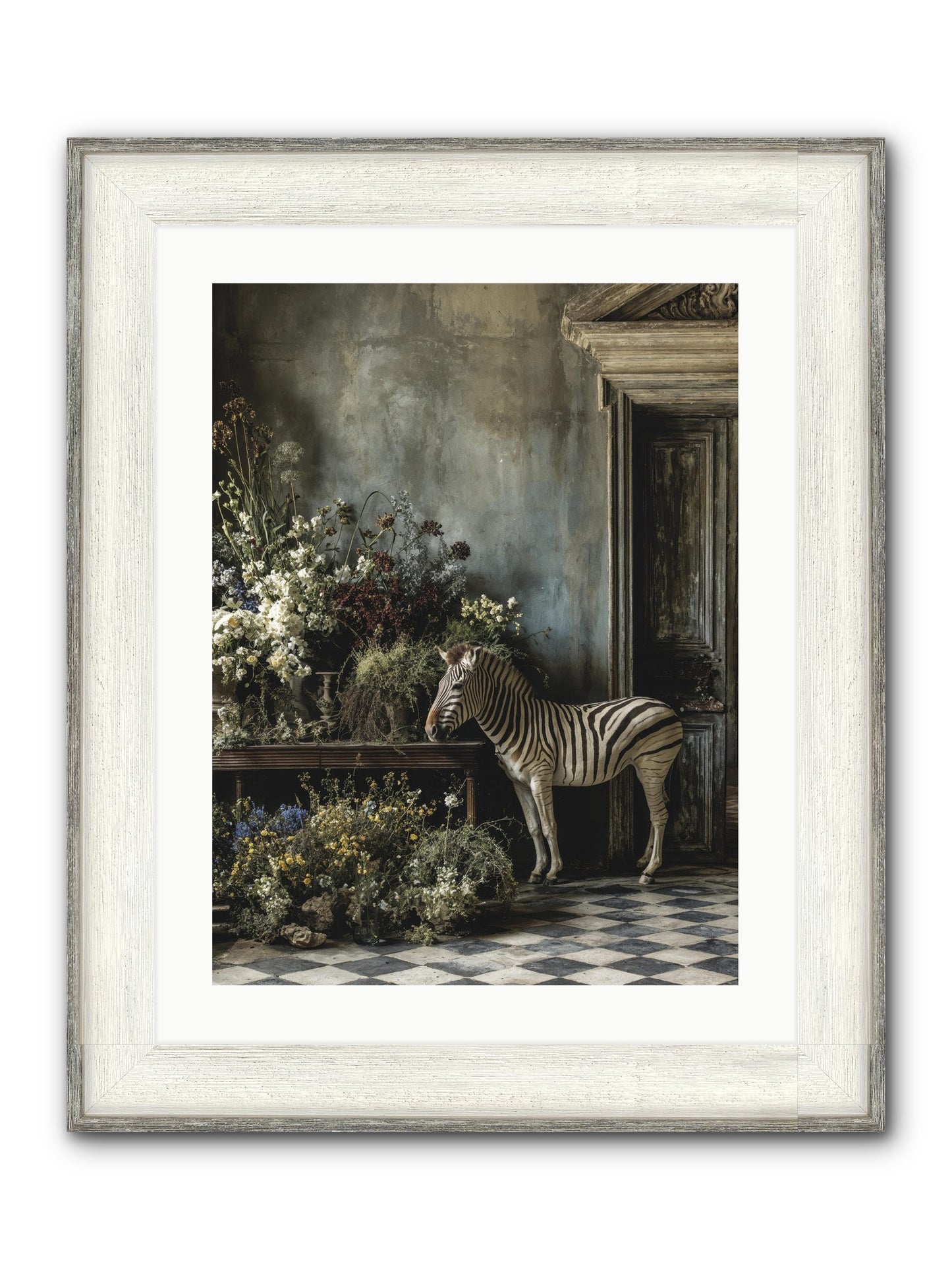 Silent Garden Framed Print - Driftwood White 18x24