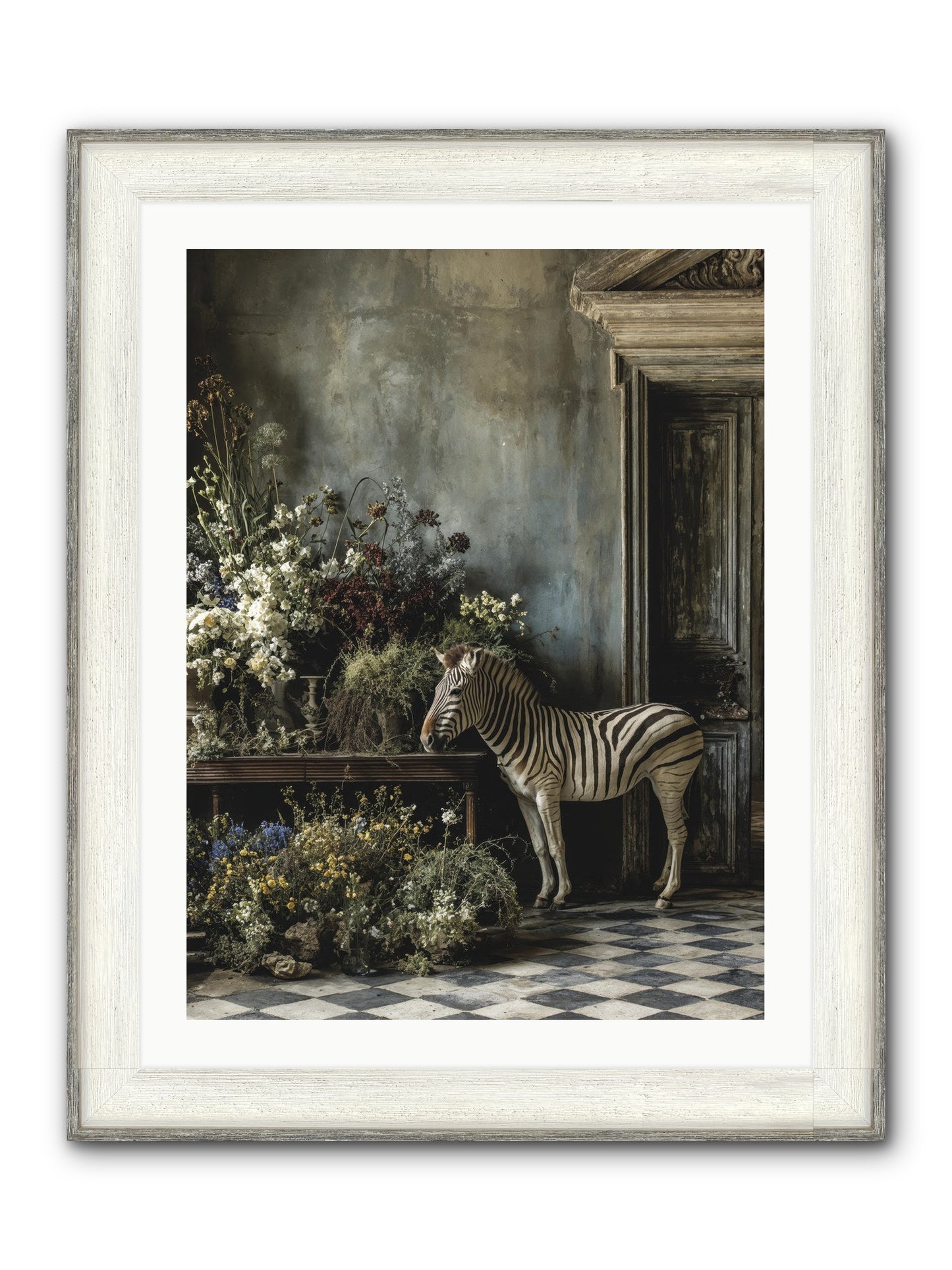 Silent Garden Framed Print - Driftwood White 24x32