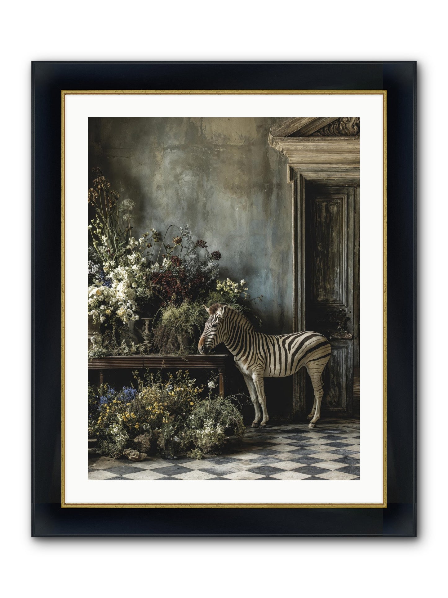 Silent Garden Framed Print - Wide Black w/Gold 24x32