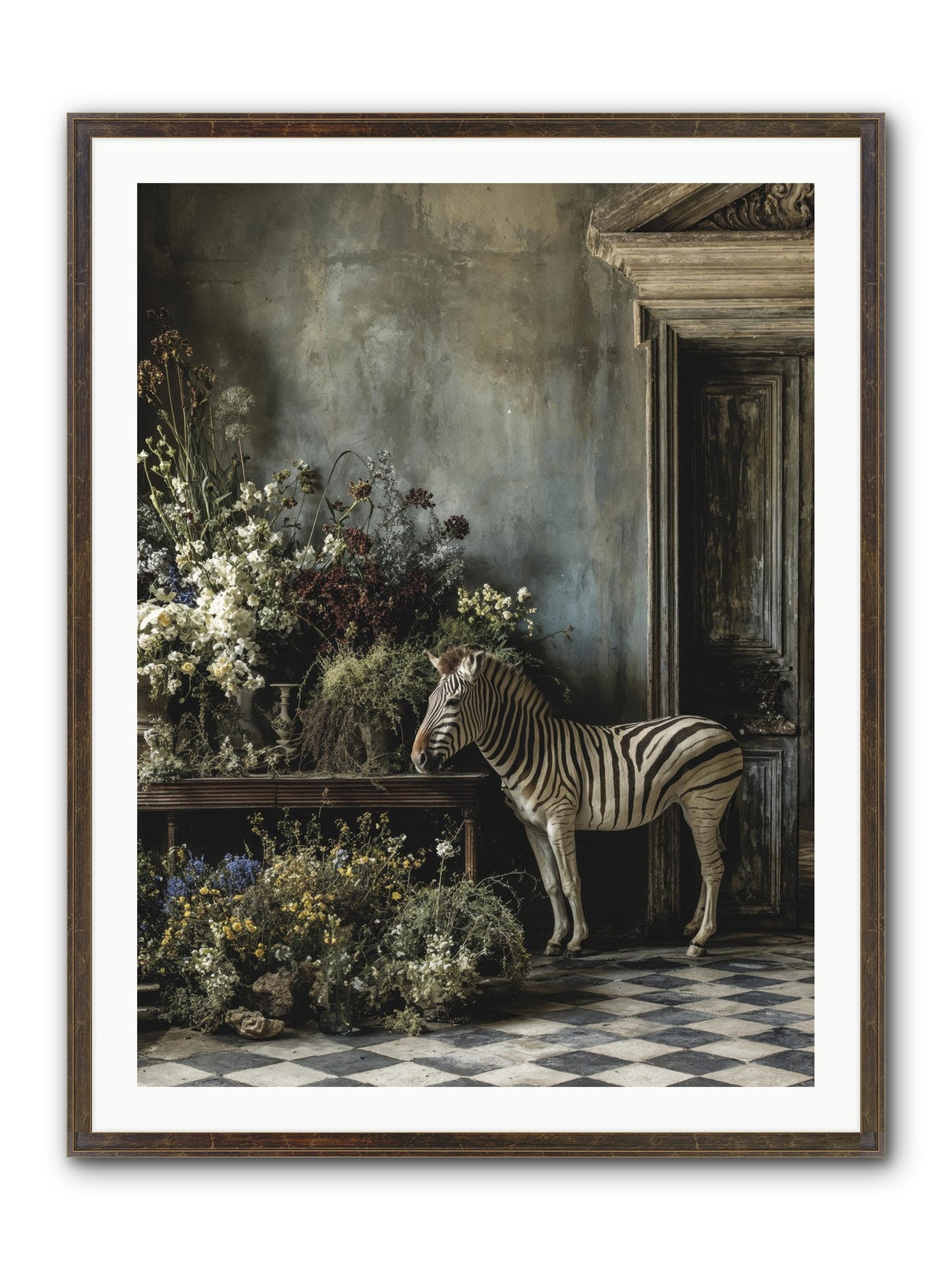 Silent Garden Framed Print - Slimwoods Black/Gold 30x40
