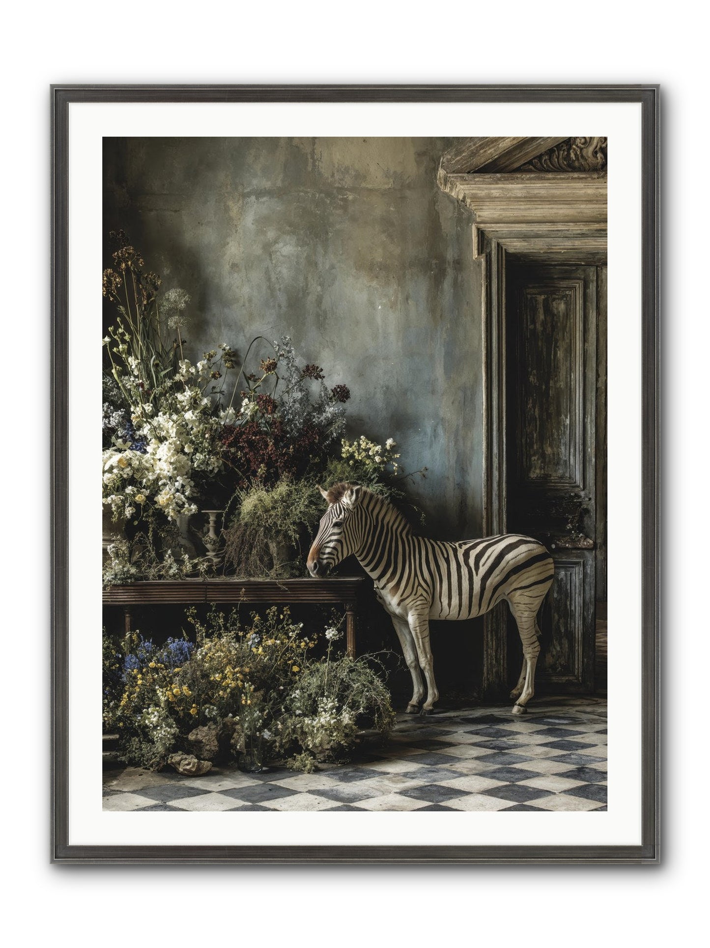 Silent Garden Framed Print - Slimwoods Black/Silver 30x40