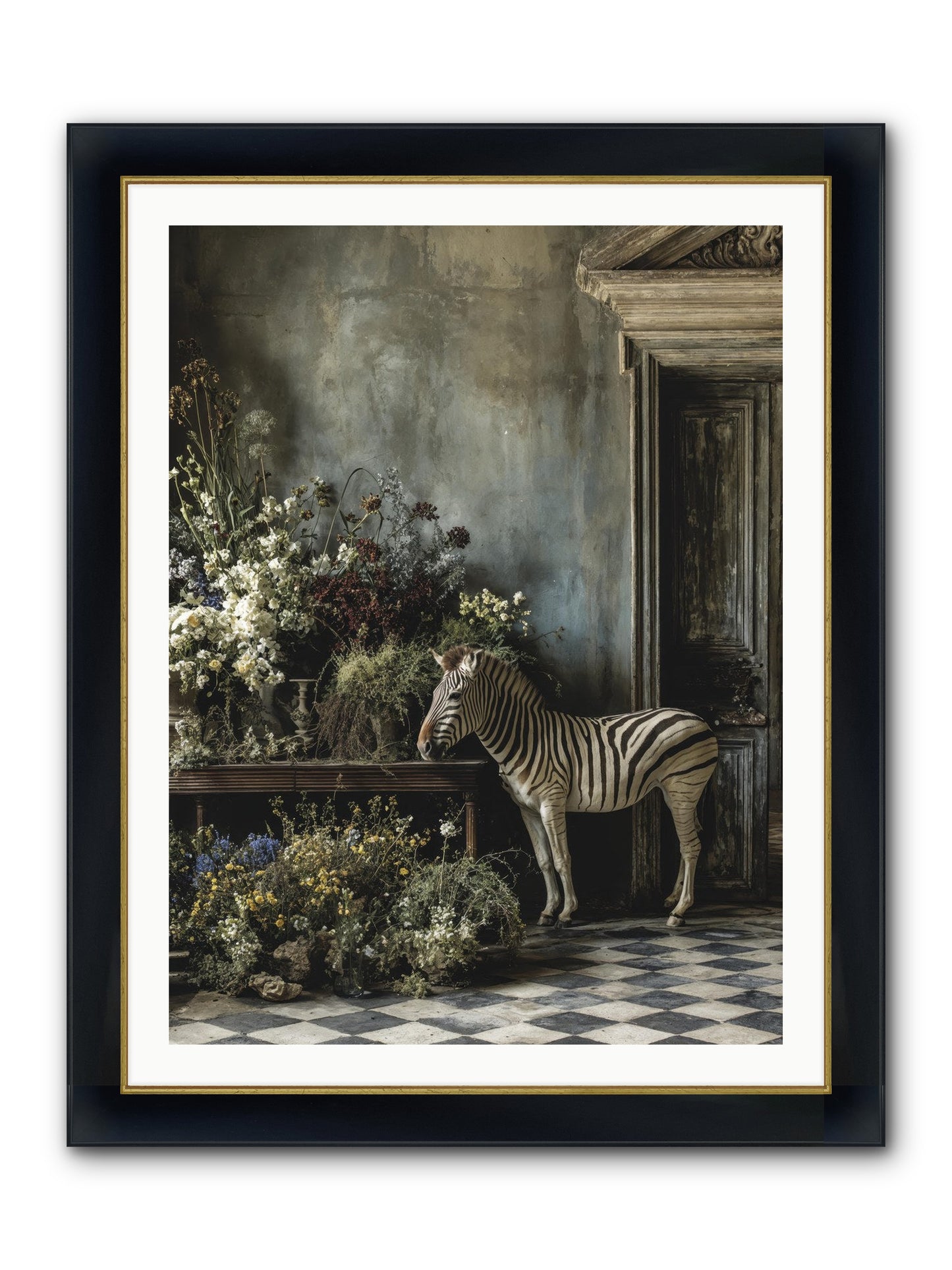 Silent Garden Framed Print - Wide Black w/Gold 30x40