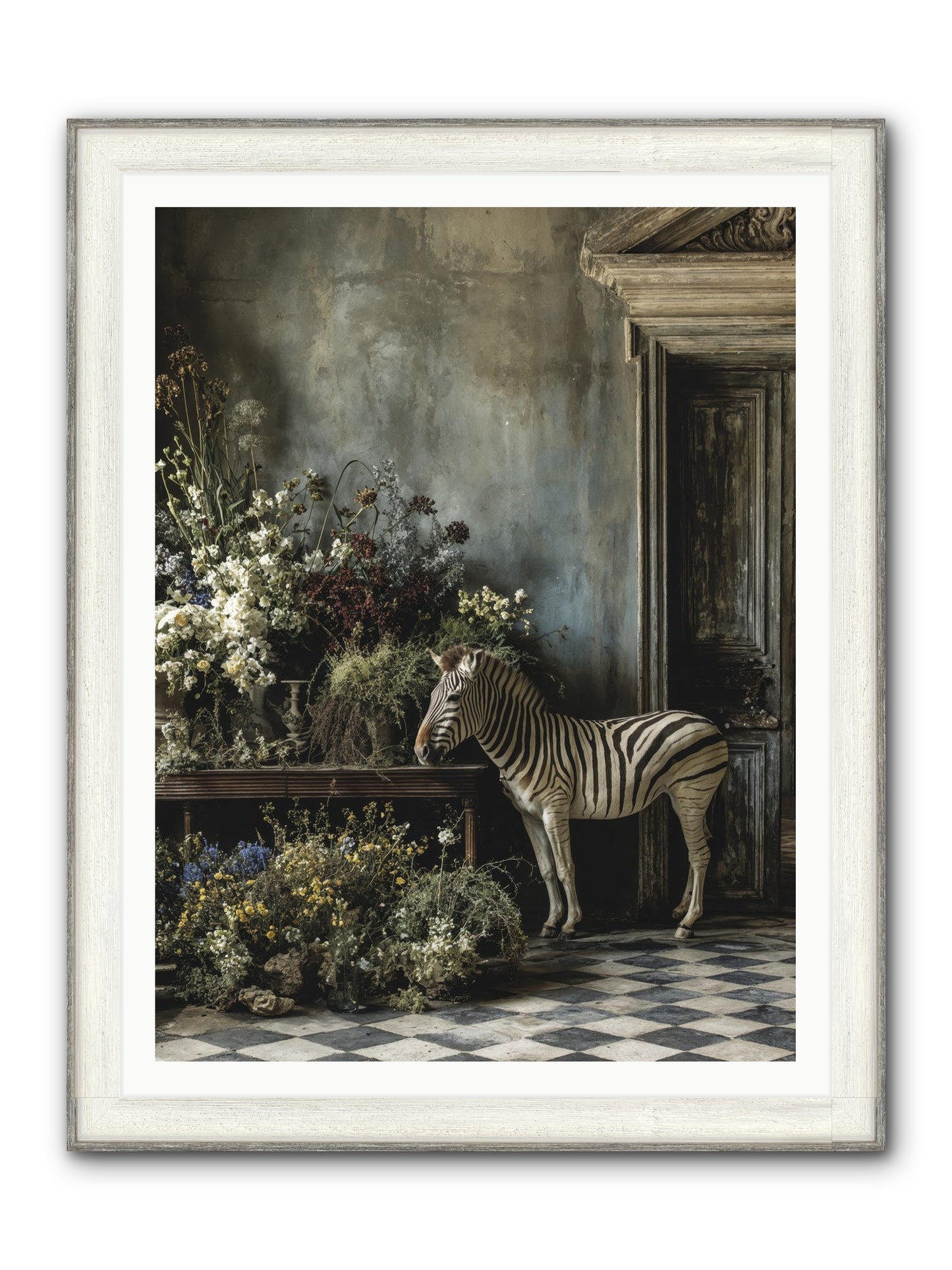 Silent Garden Framed Print - Driftwood White 36x48