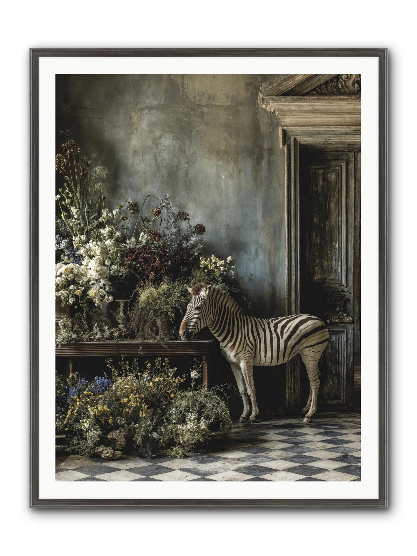 Silent Garden Framed Print - Slimwoods Black/Silver 36x48