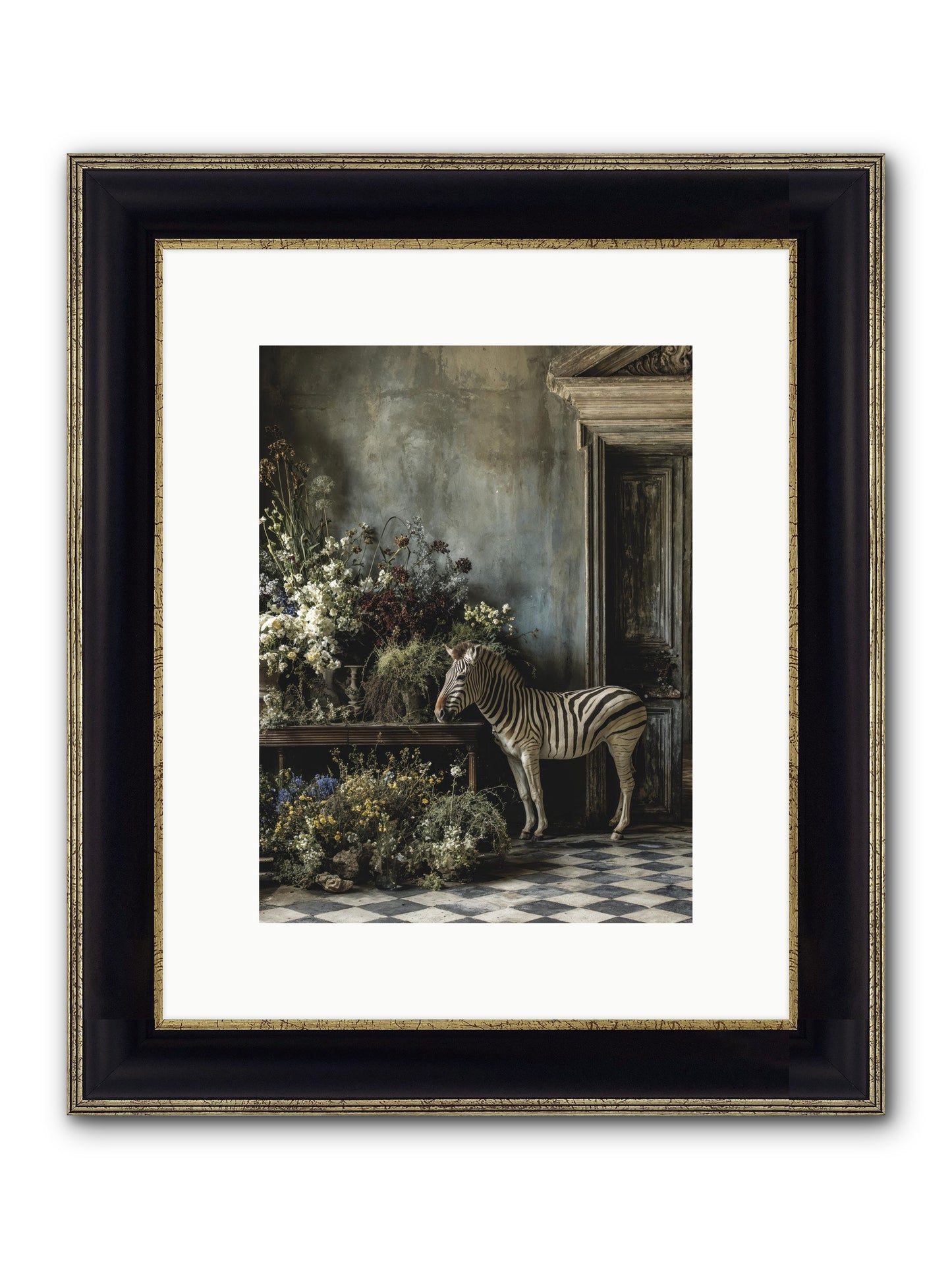 Silent Garden Framed Print - Black & Gold 9x12