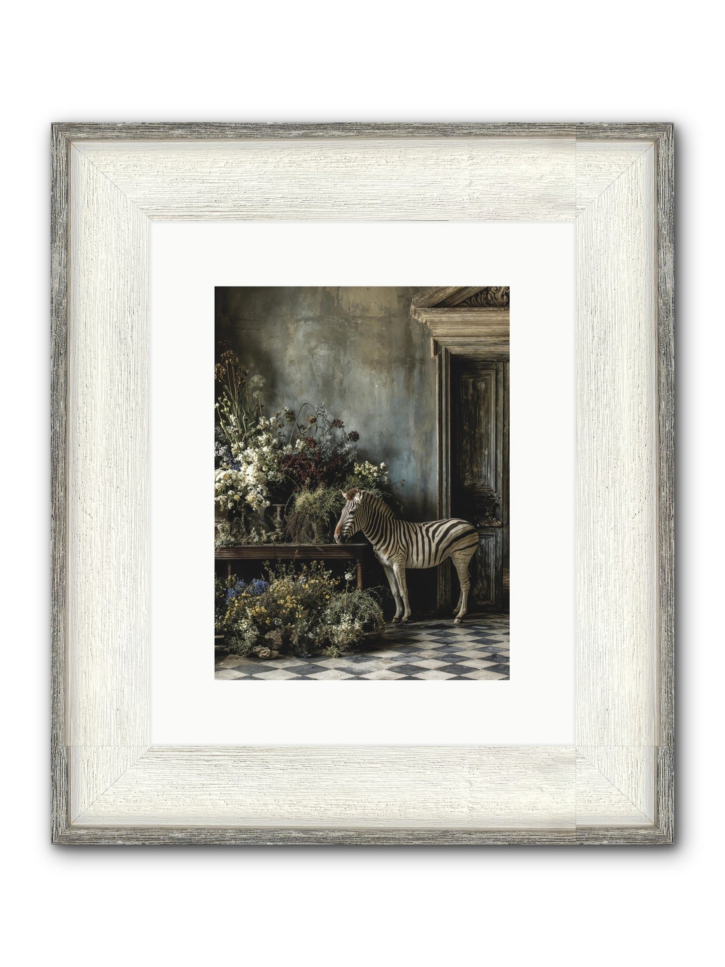 Silent Garden Framed Print - Driftwood White 9x12