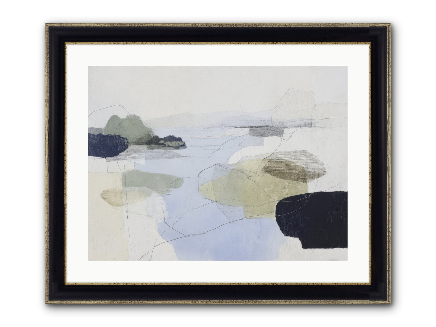 Silent Morrow Framed Print - Black & Gold 24x18