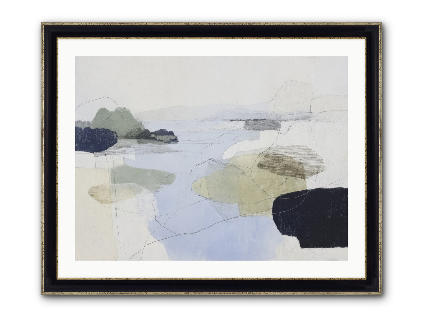 Silent Morrow Framed Print - Black & Gold 32x24